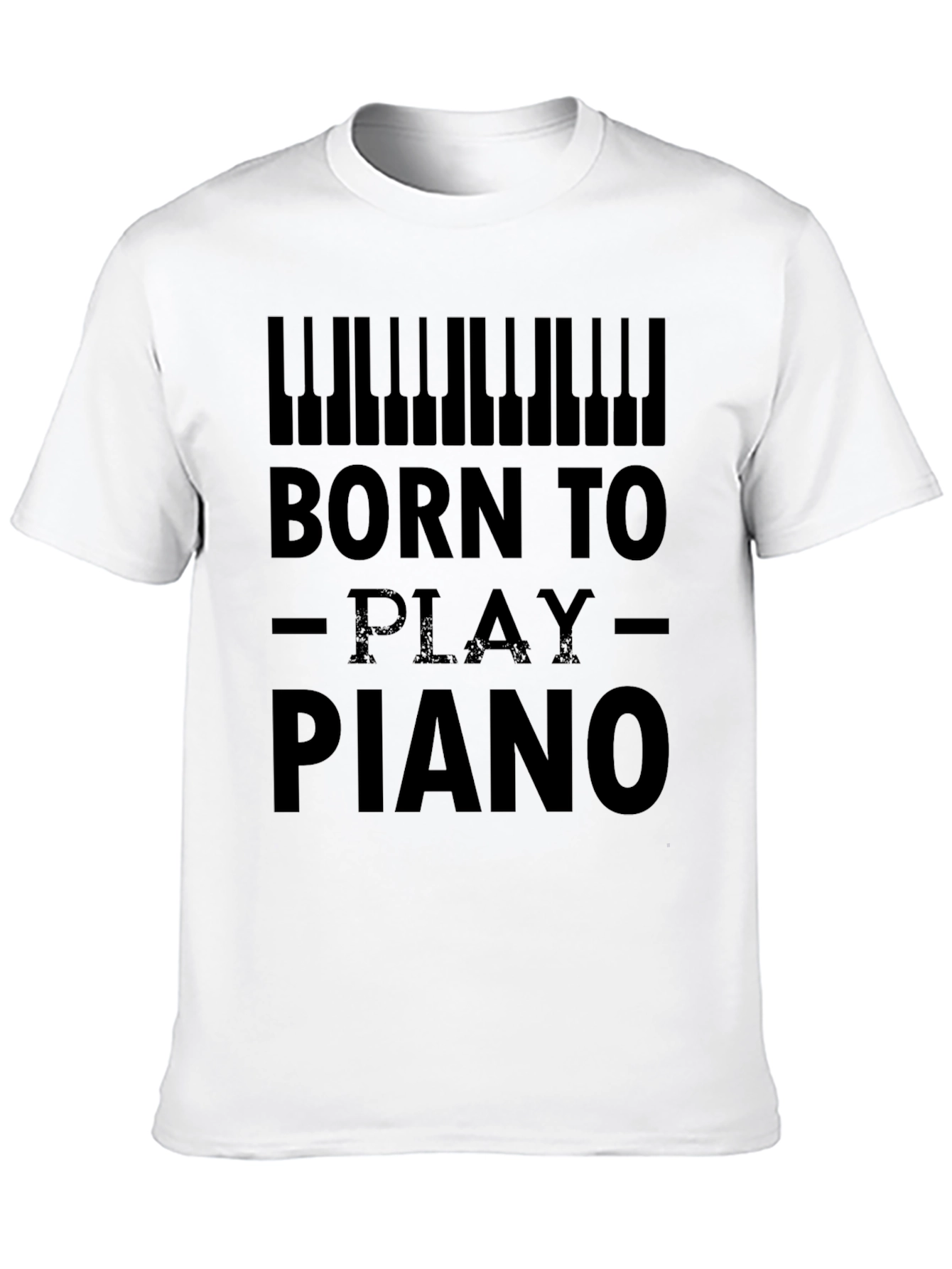Born to Play Piano Graphic Tee - Black