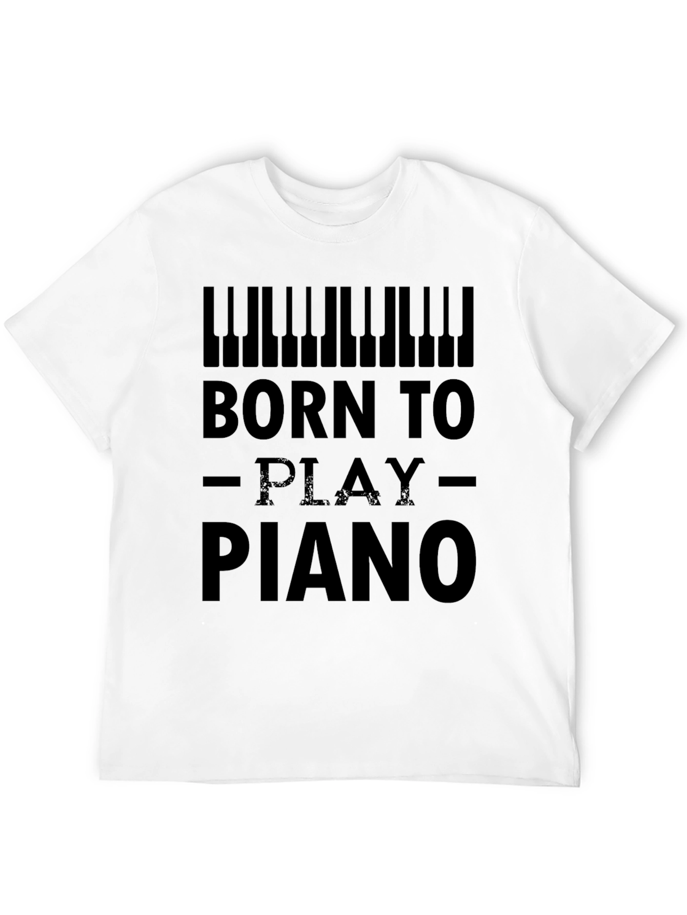 Born to Play Piano Graphic Tee - Black