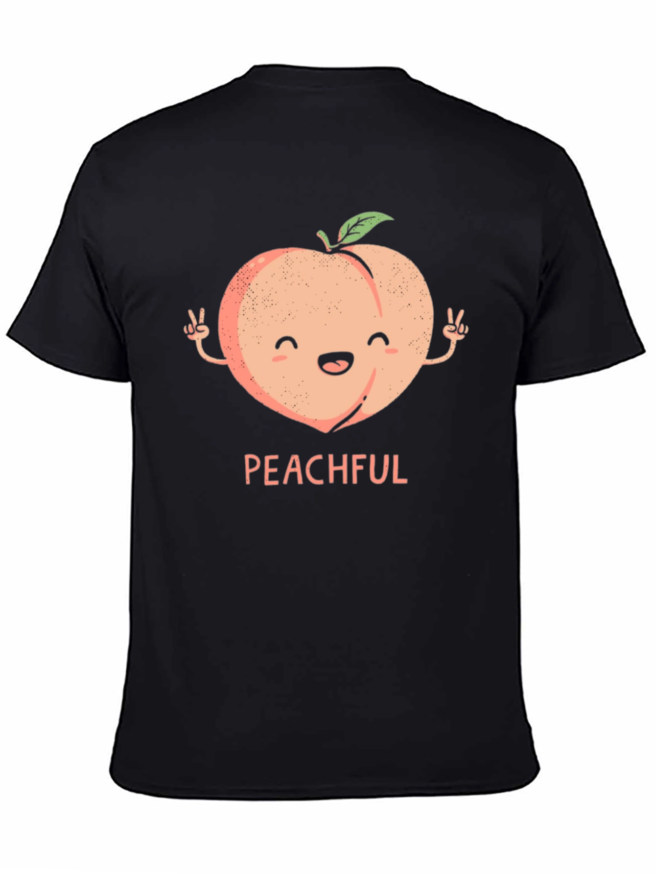 Peachful Black T-Shirt