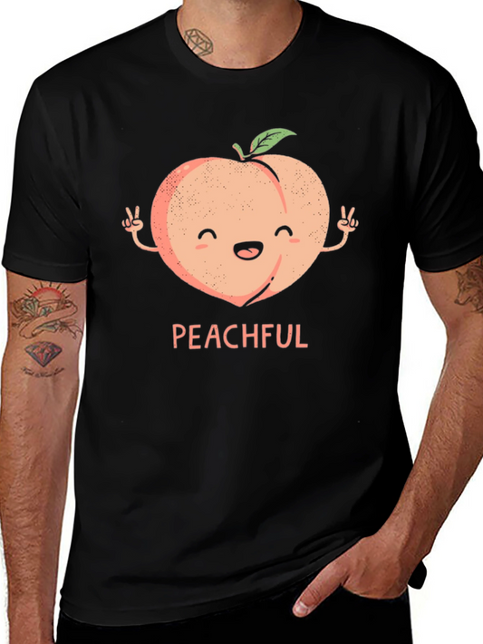 Peachful Black T-Shirt