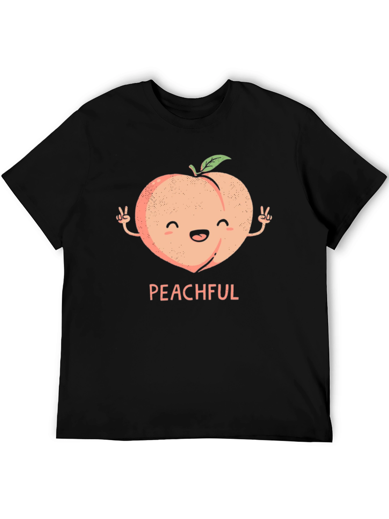 Peachful Black T-Shirt