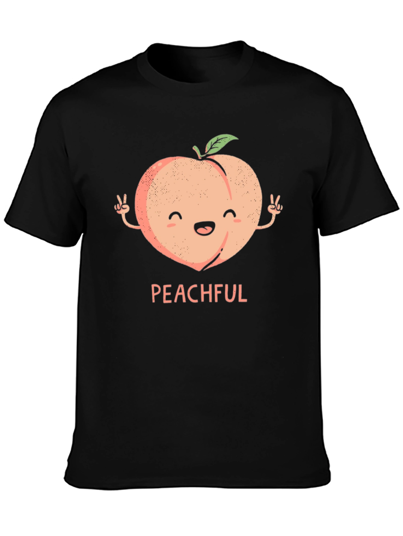 Peachful Black T-Shirt