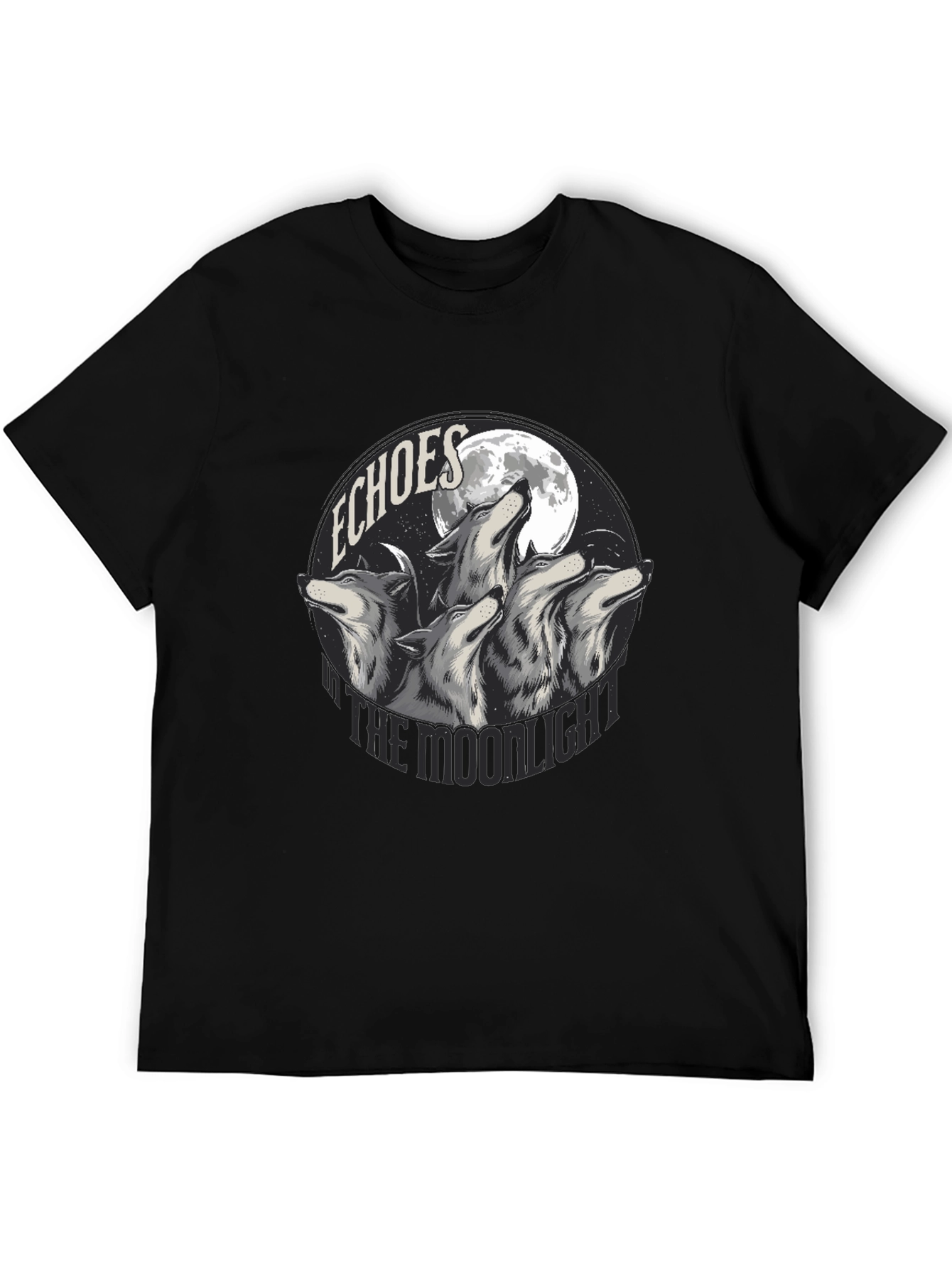 Echoes in the Moonlight Wolves Graphic T-Shirt