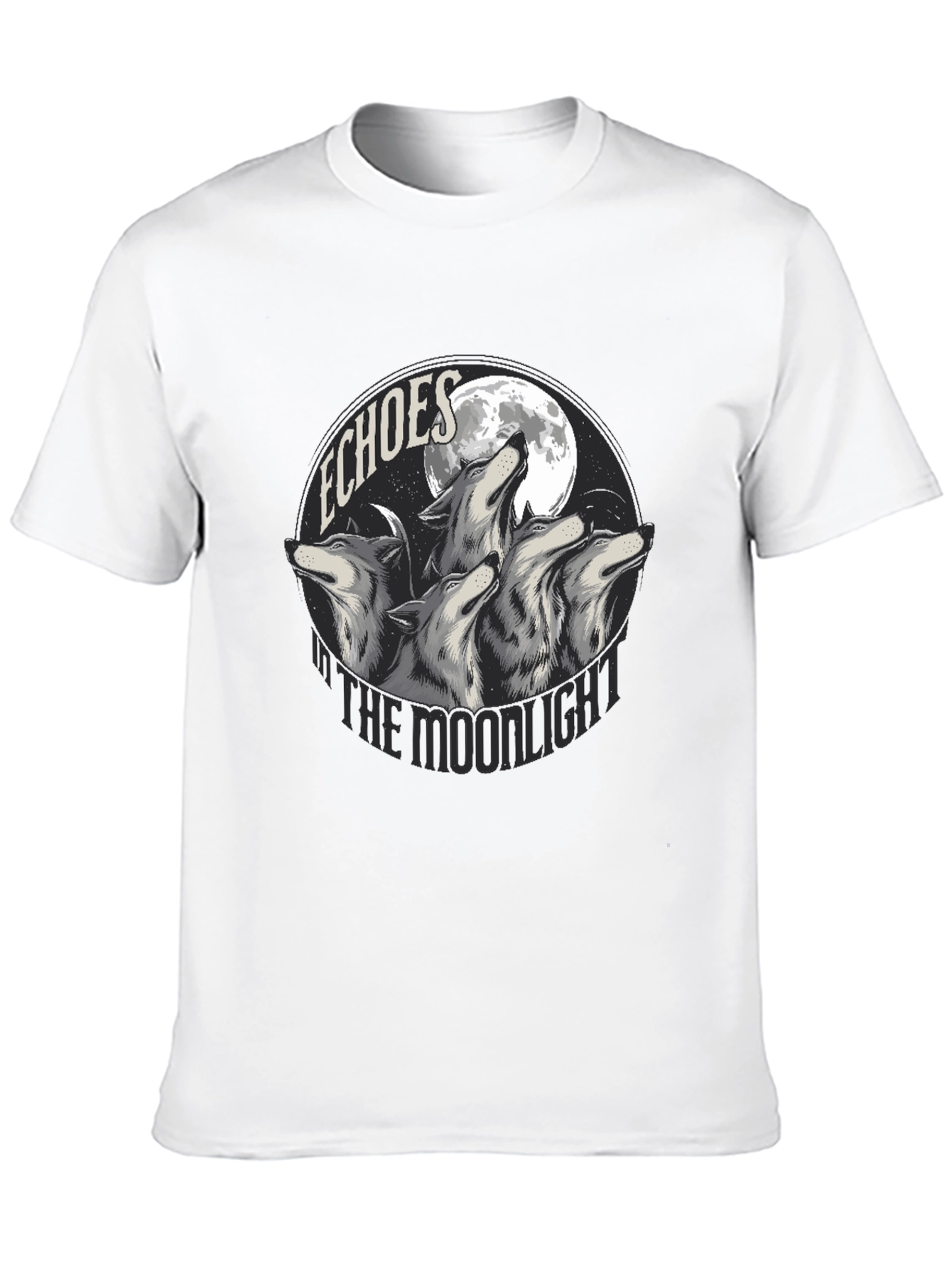 Echoes in the Moonlight Wolves Graphic T-Shirt