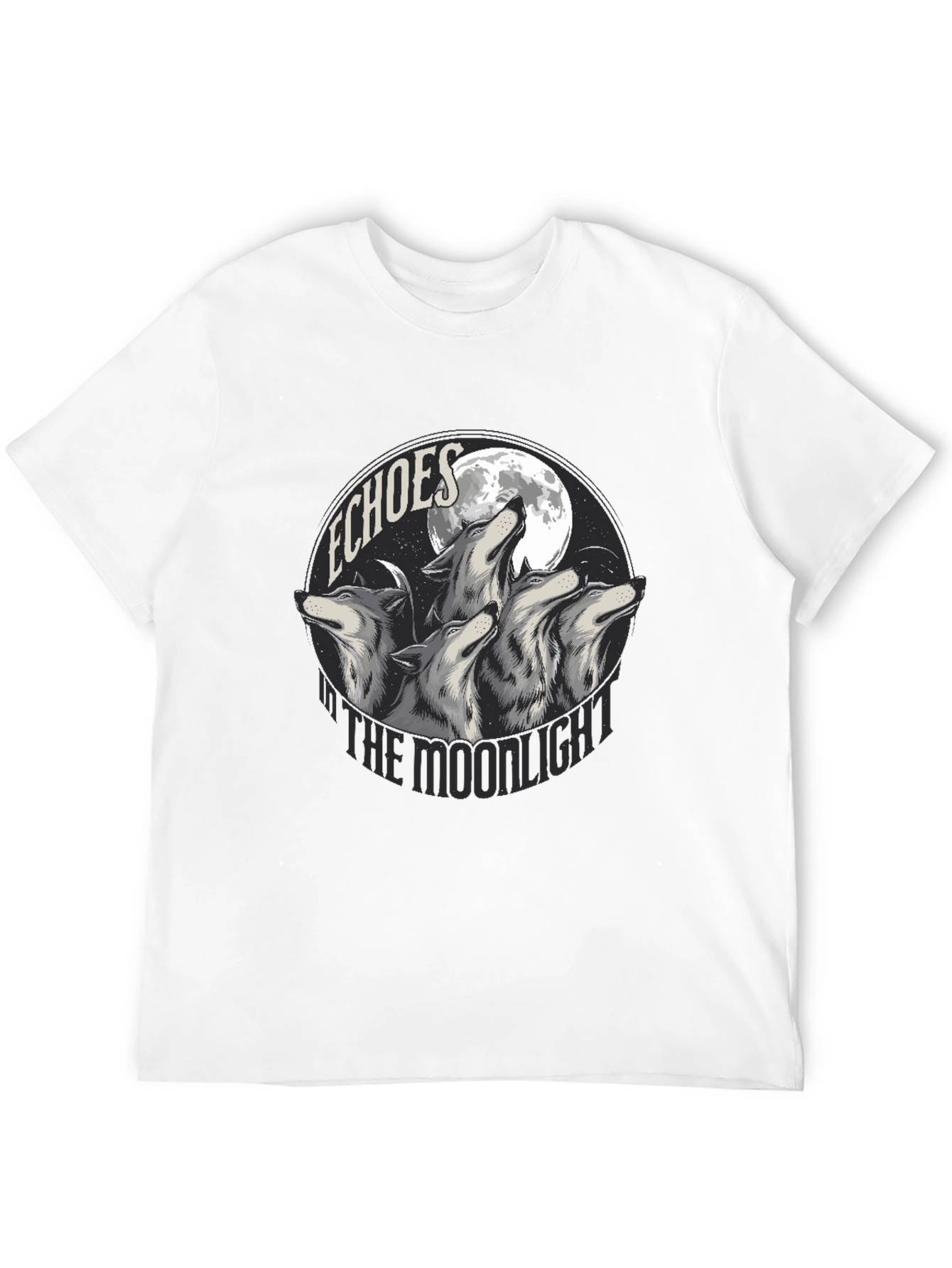 Echoes in the Moonlight Wolves Graphic T-Shirt