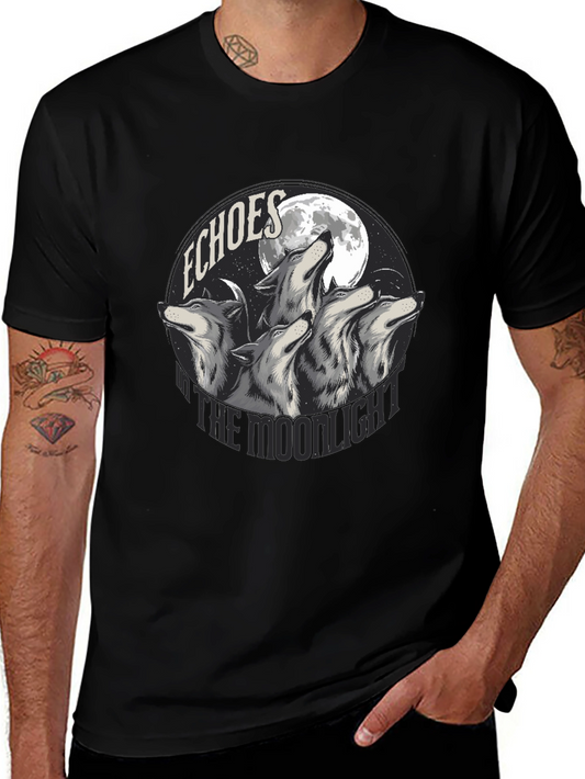 Echoes in the Moonlight Wolves Graphic T-Shirt