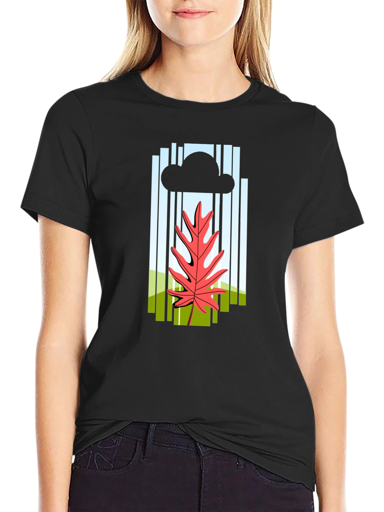 Stylish Graphic Print Black T-Shirt