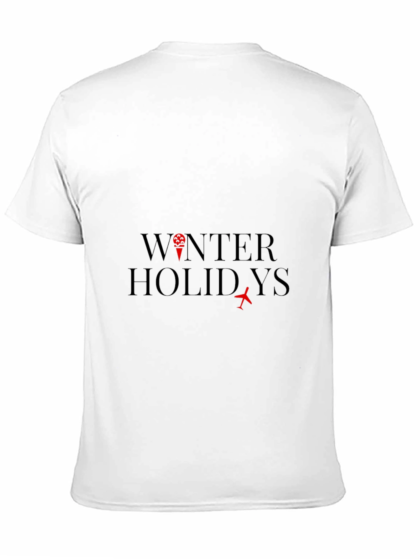 Winter Holidays Black Crew Neck T-Shirt