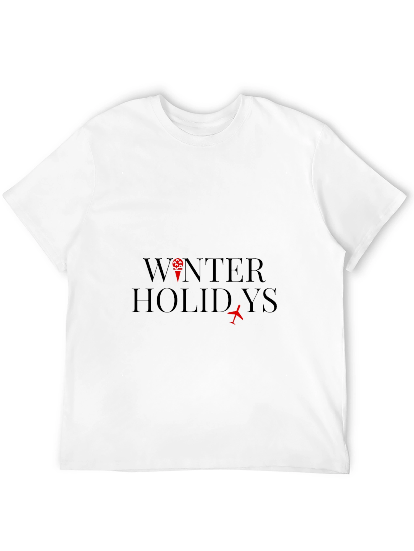 Winter Holidays Black Crew Neck T-Shirt