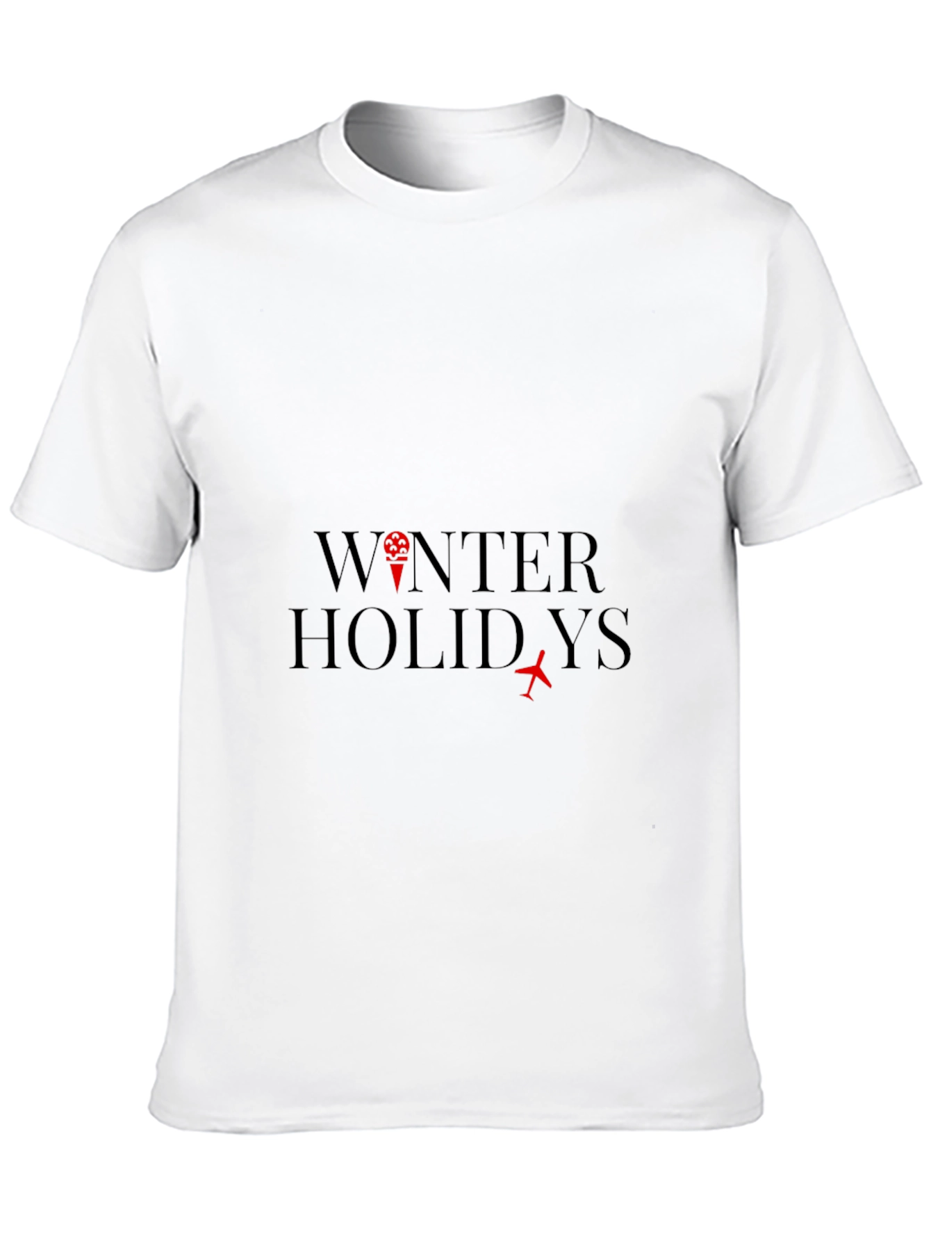 Winter Holidays Black Crew Neck T-Shirt
