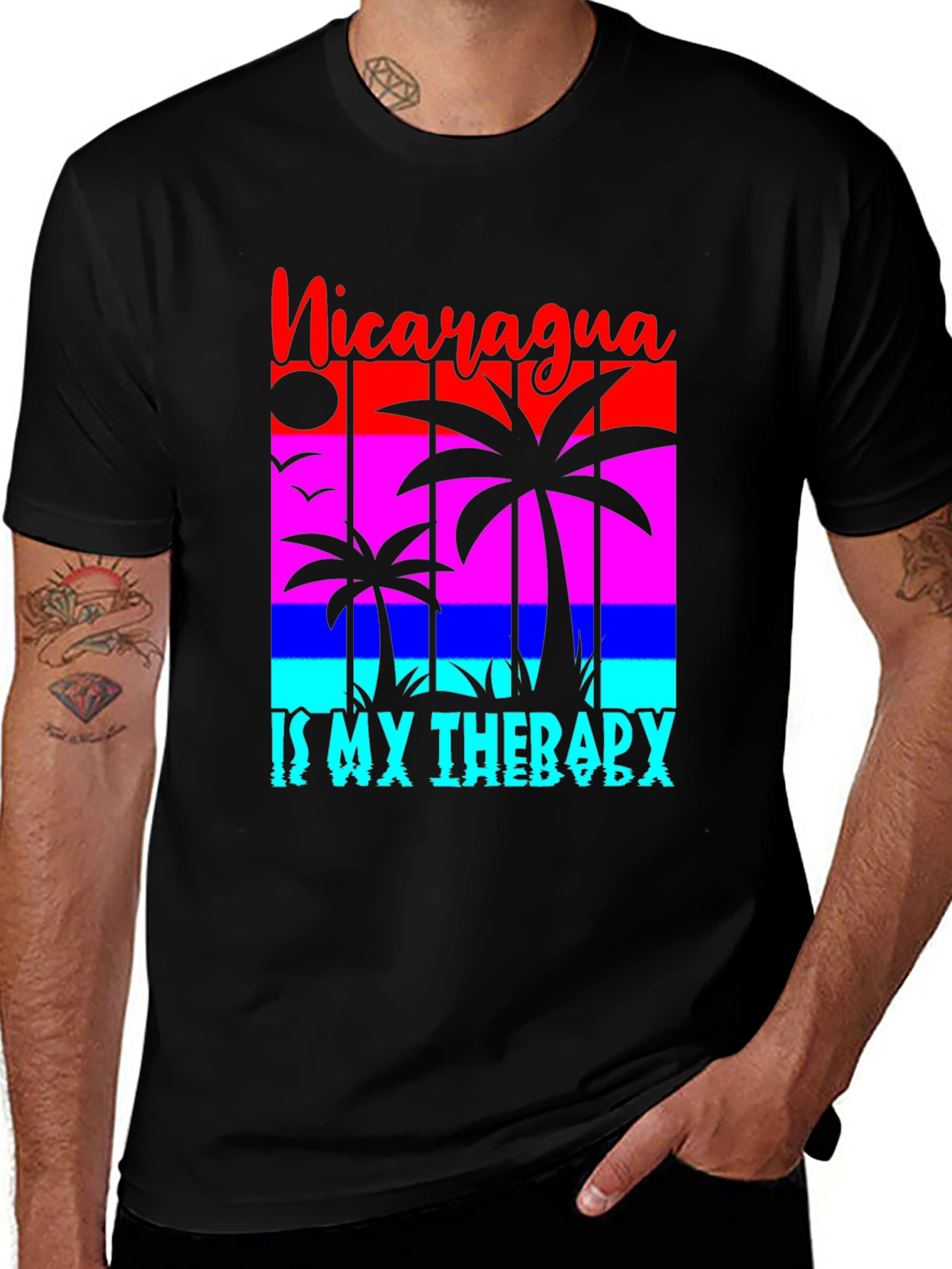 Nicaragua Therapy T-Shirt - Palm Tree Design