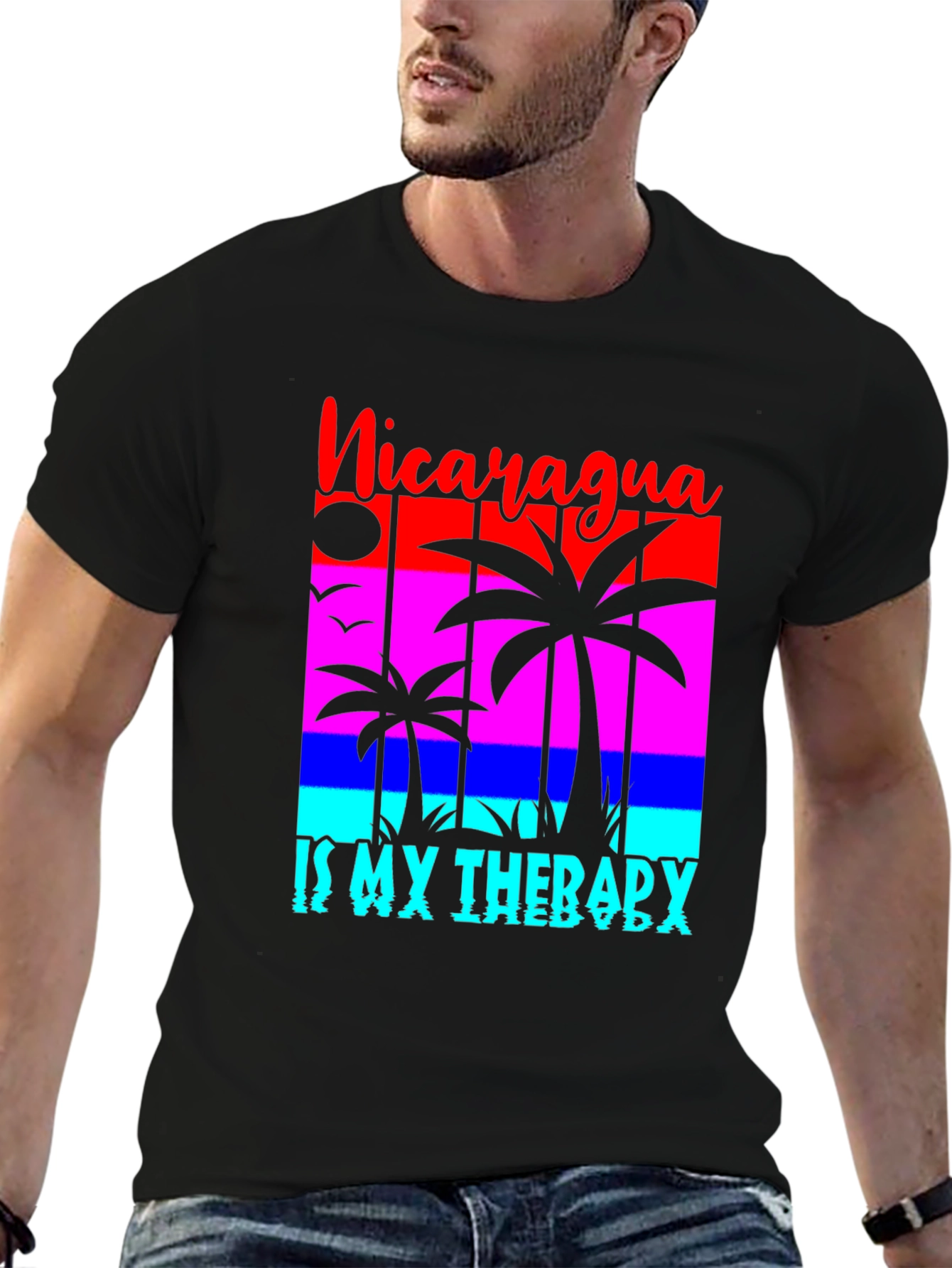 Nicaragua Therapy T-Shirt - Palm Tree Design