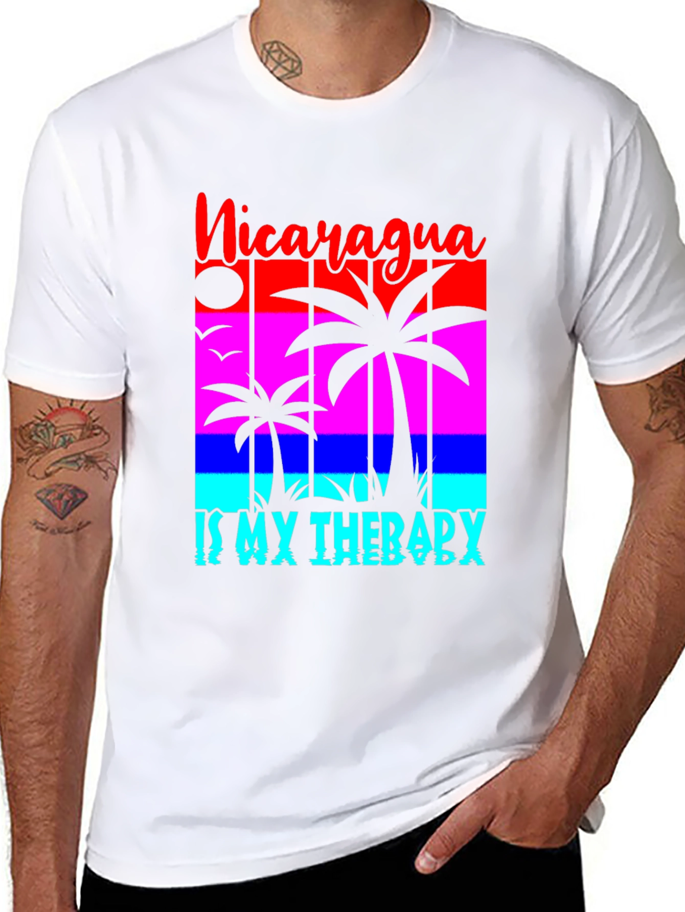 Nicaragua Therapy T-Shirt - Palm Tree Design