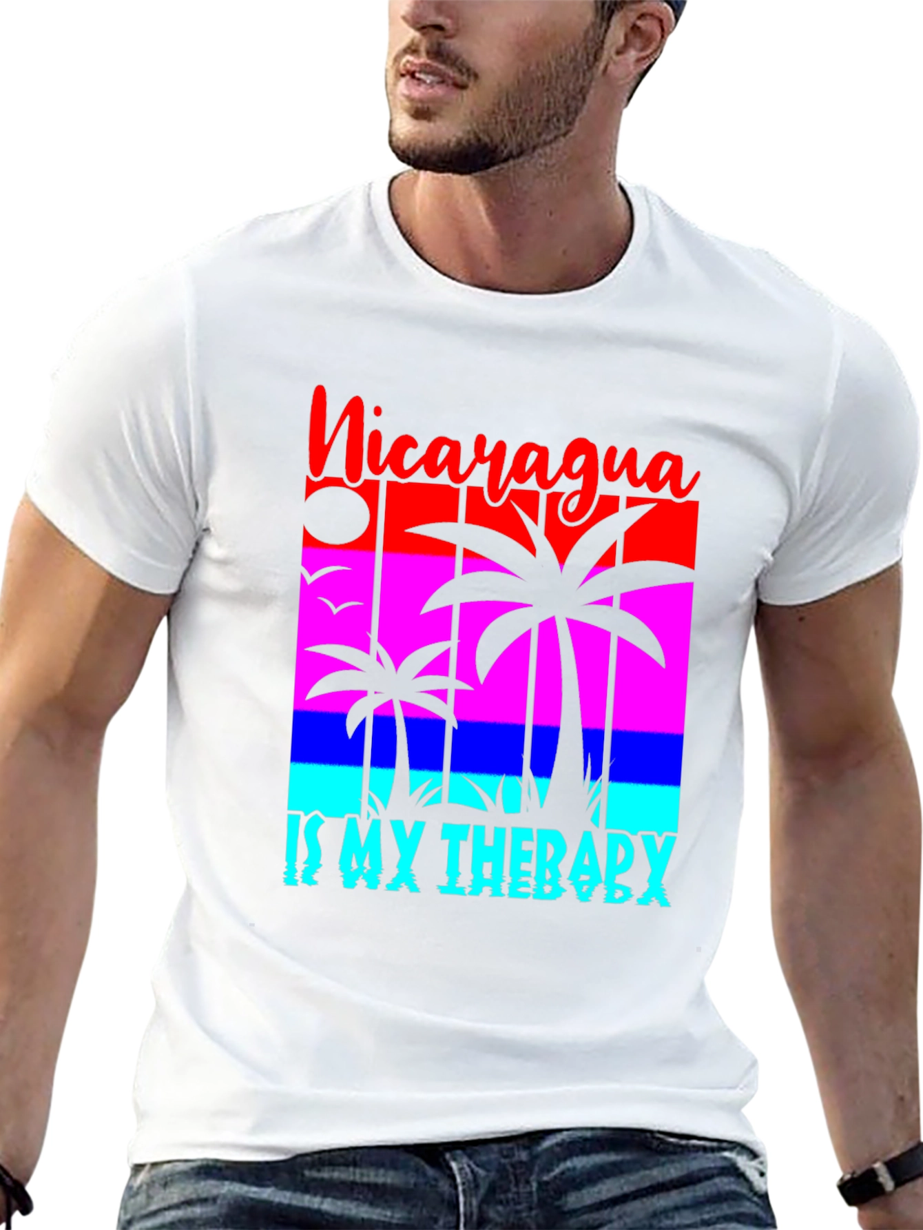 Nicaragua Therapy T-Shirt - Palm Tree Design