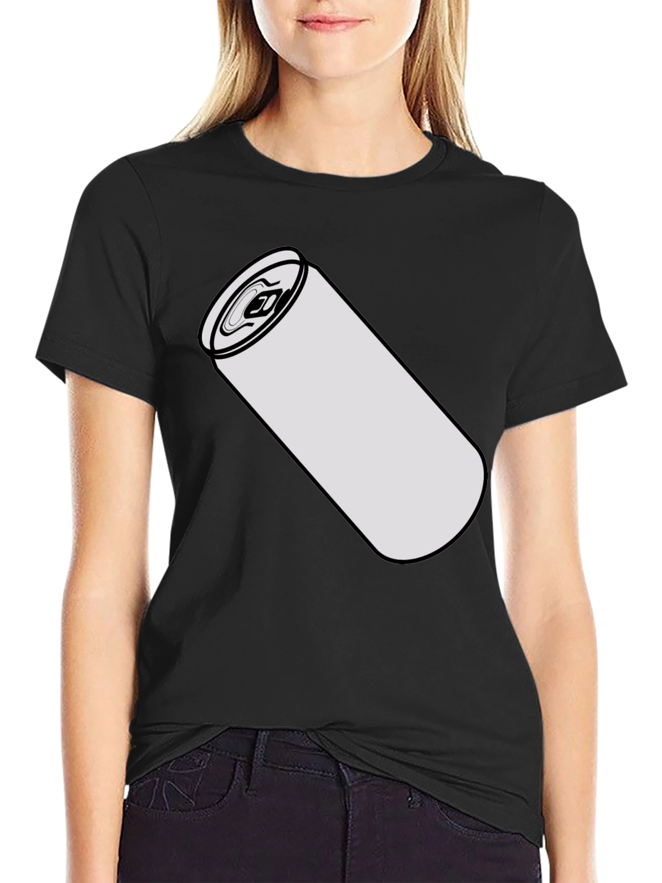 Drink Can Graphic Tee - Black Cotton Blend Shirt