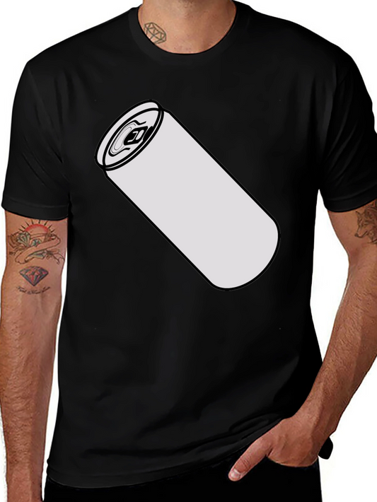 Drink Can Graphic Tee - Black Cotton Blend Shirt
