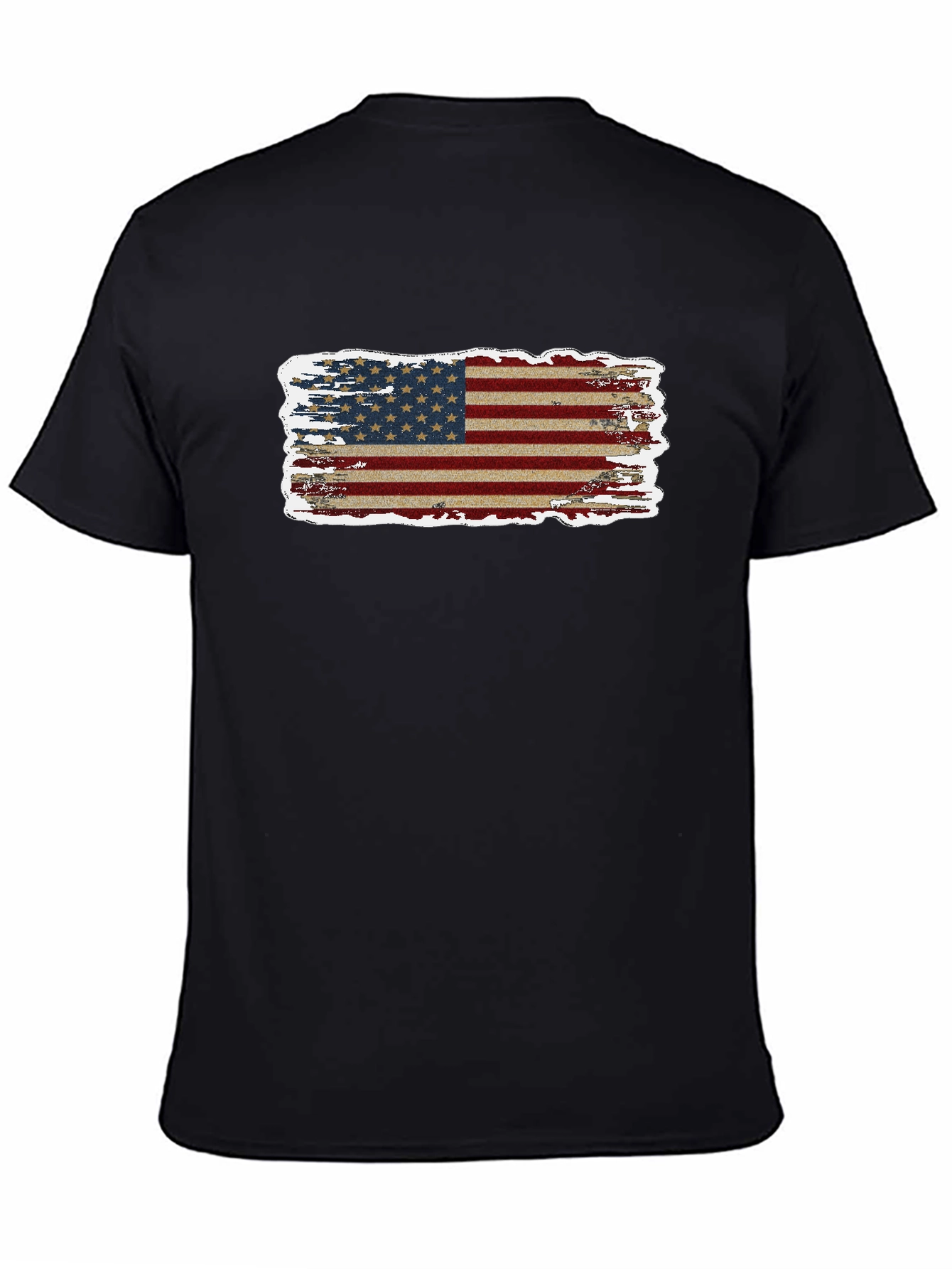 American Flag Distressed Graphic Tee - Patriotic Style
