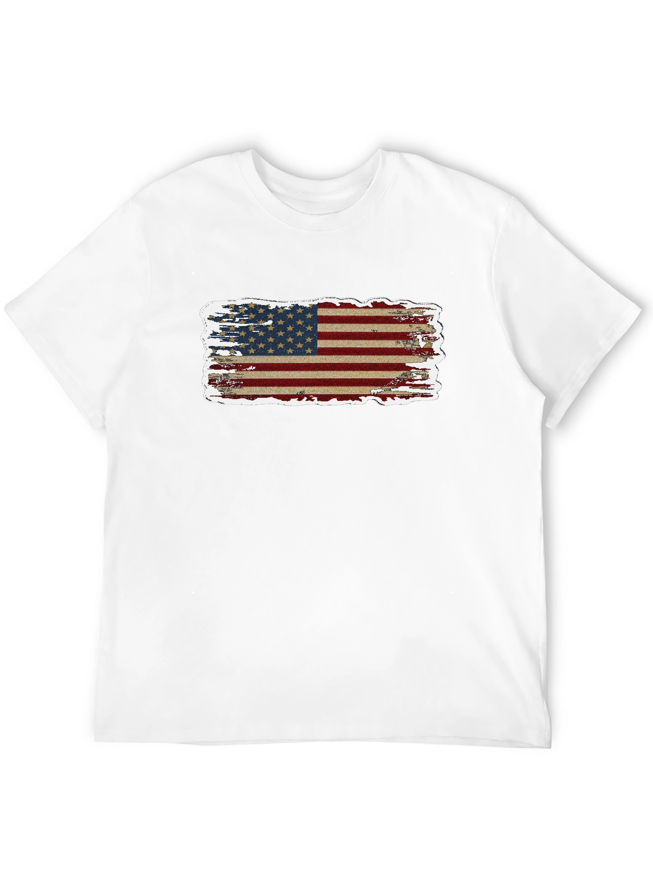 American Flag Distressed Graphic Tee - Patriotic Style