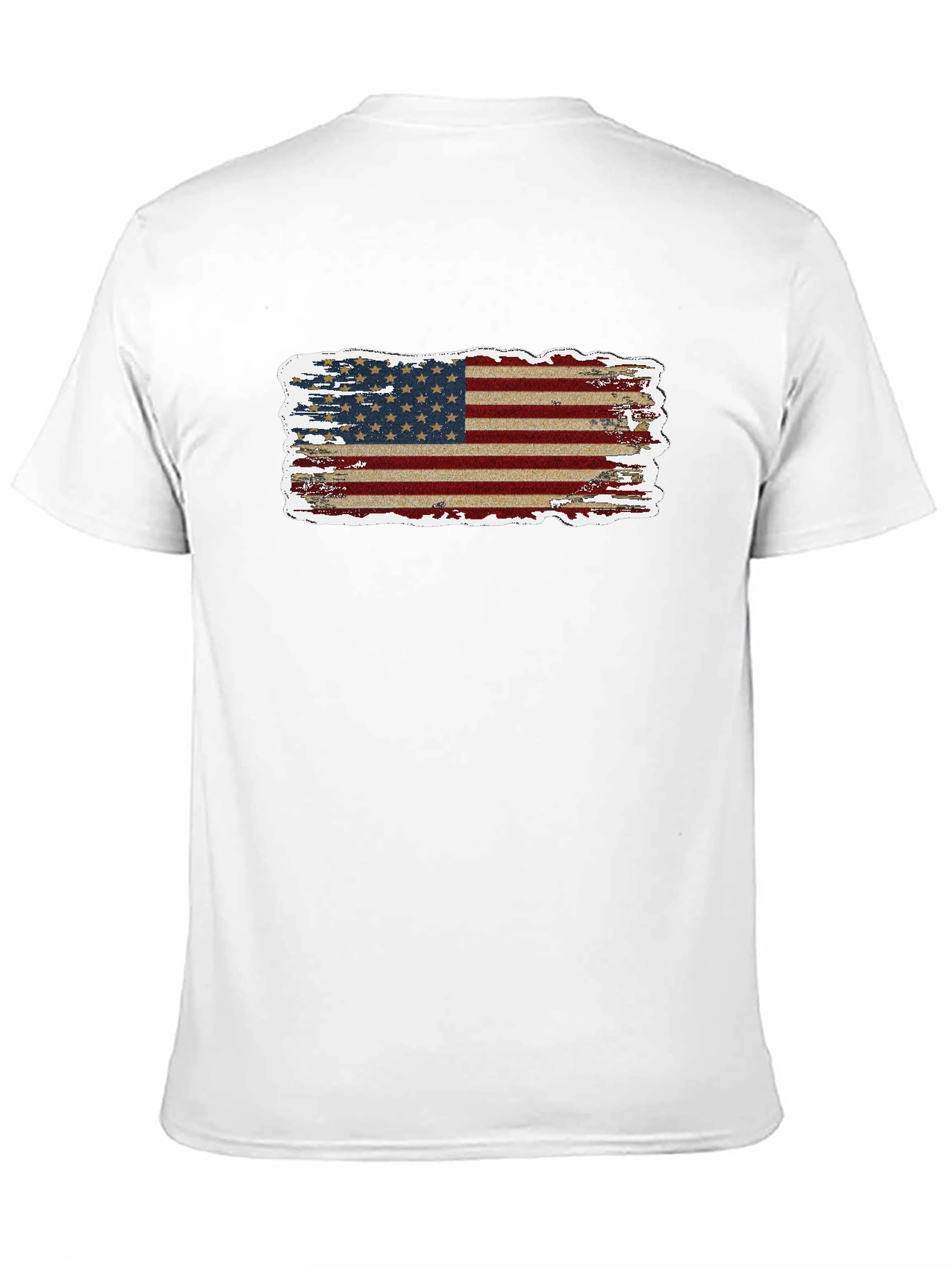 American Flag Distressed Graphic Tee - Patriotic Style