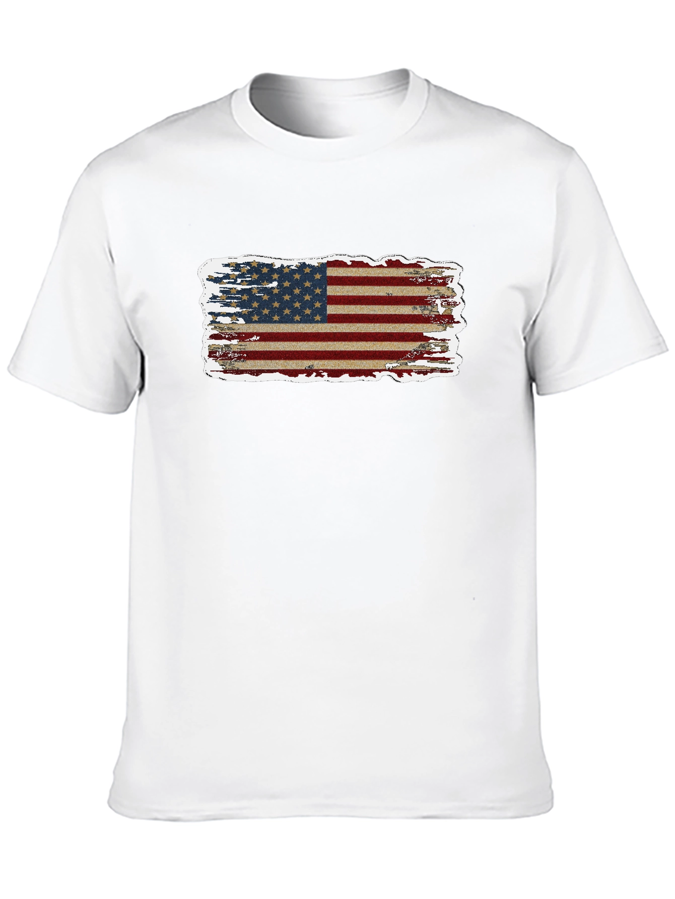 American Flag Distressed Graphic Tee - Patriotic Style