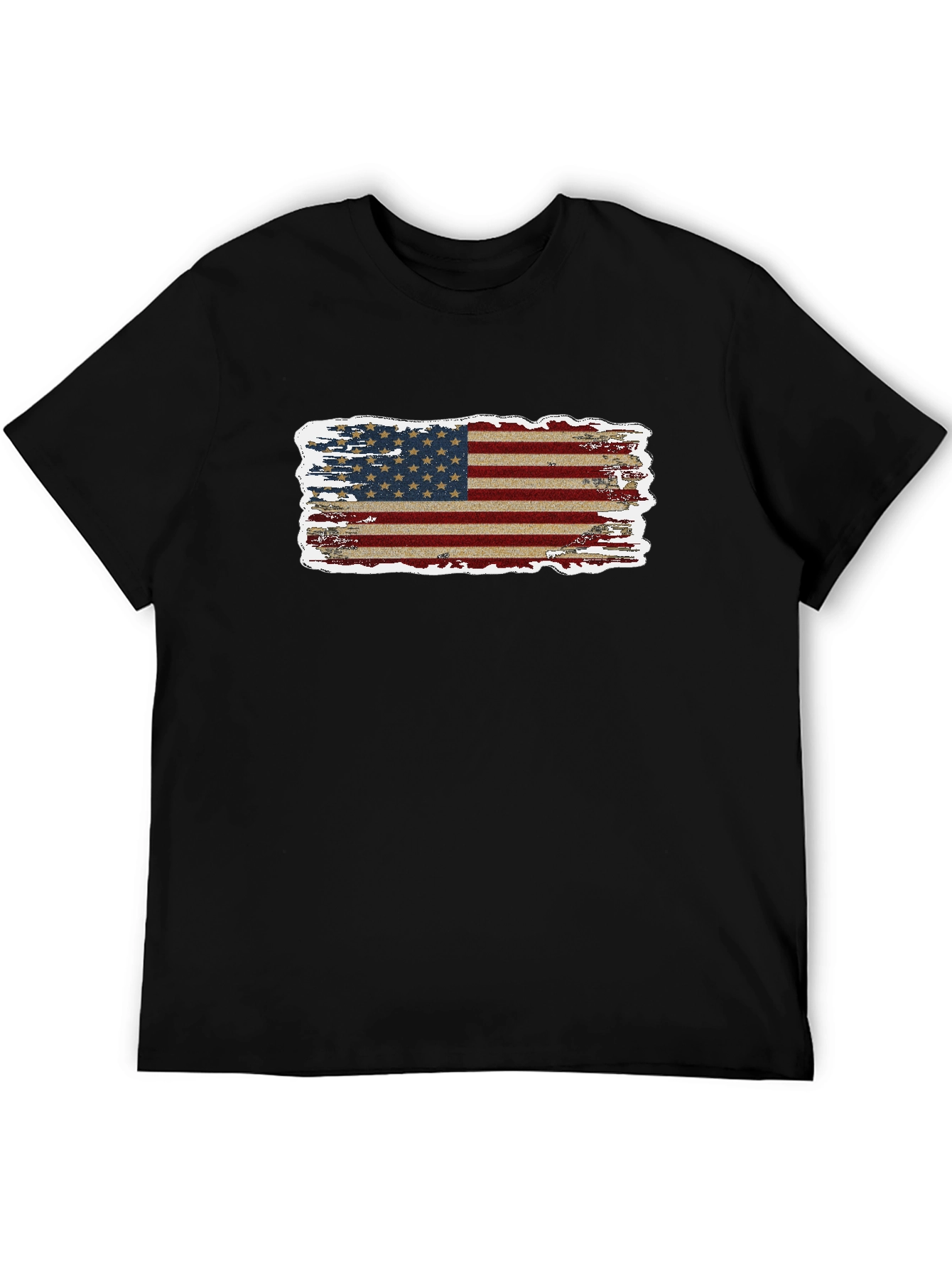 American Flag Distressed Graphic Tee - Patriotic Style