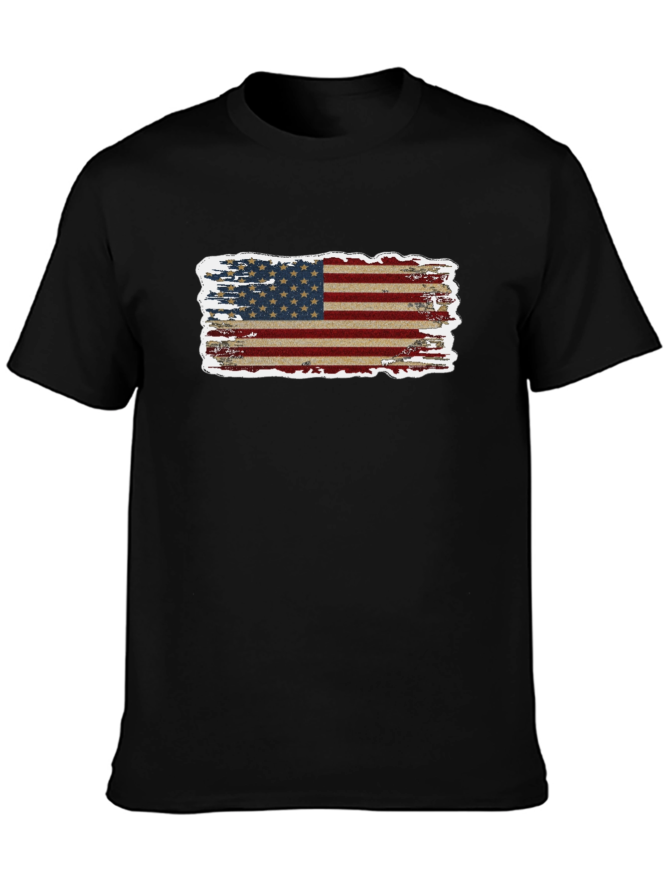 American Flag Distressed Graphic Tee - Patriotic Style