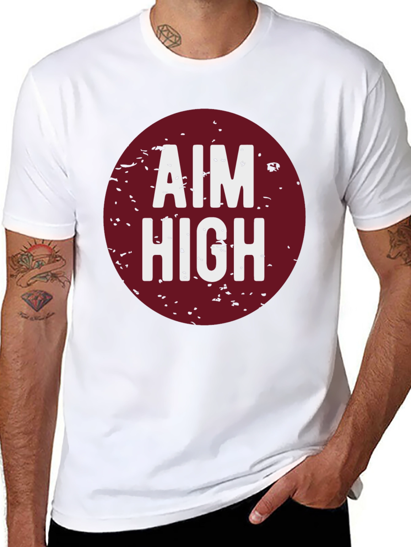 Aim High Graphic Tee - Black Cotton T-Shirt