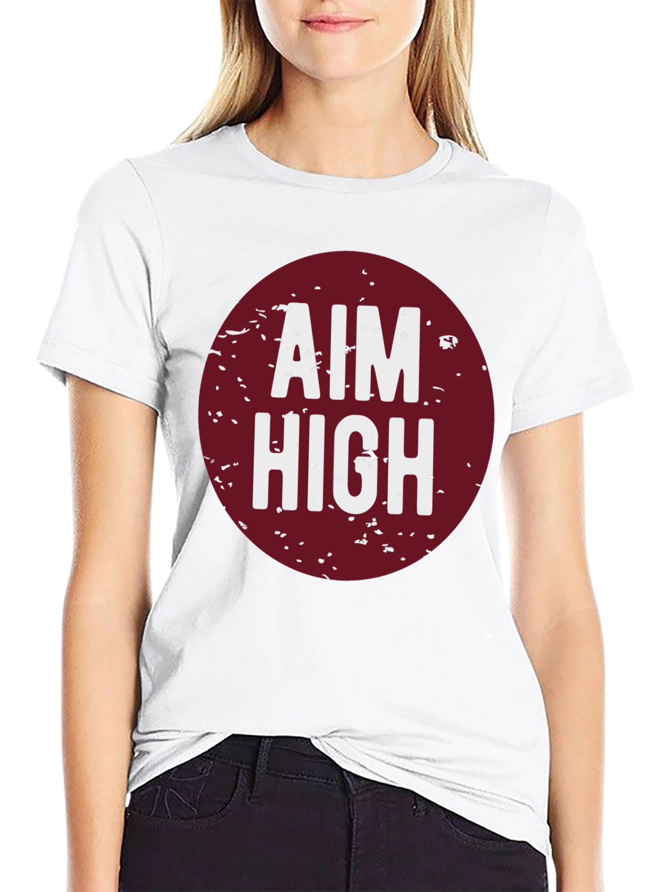 Aim High Graphic Tee - Black Cotton T-Shirt