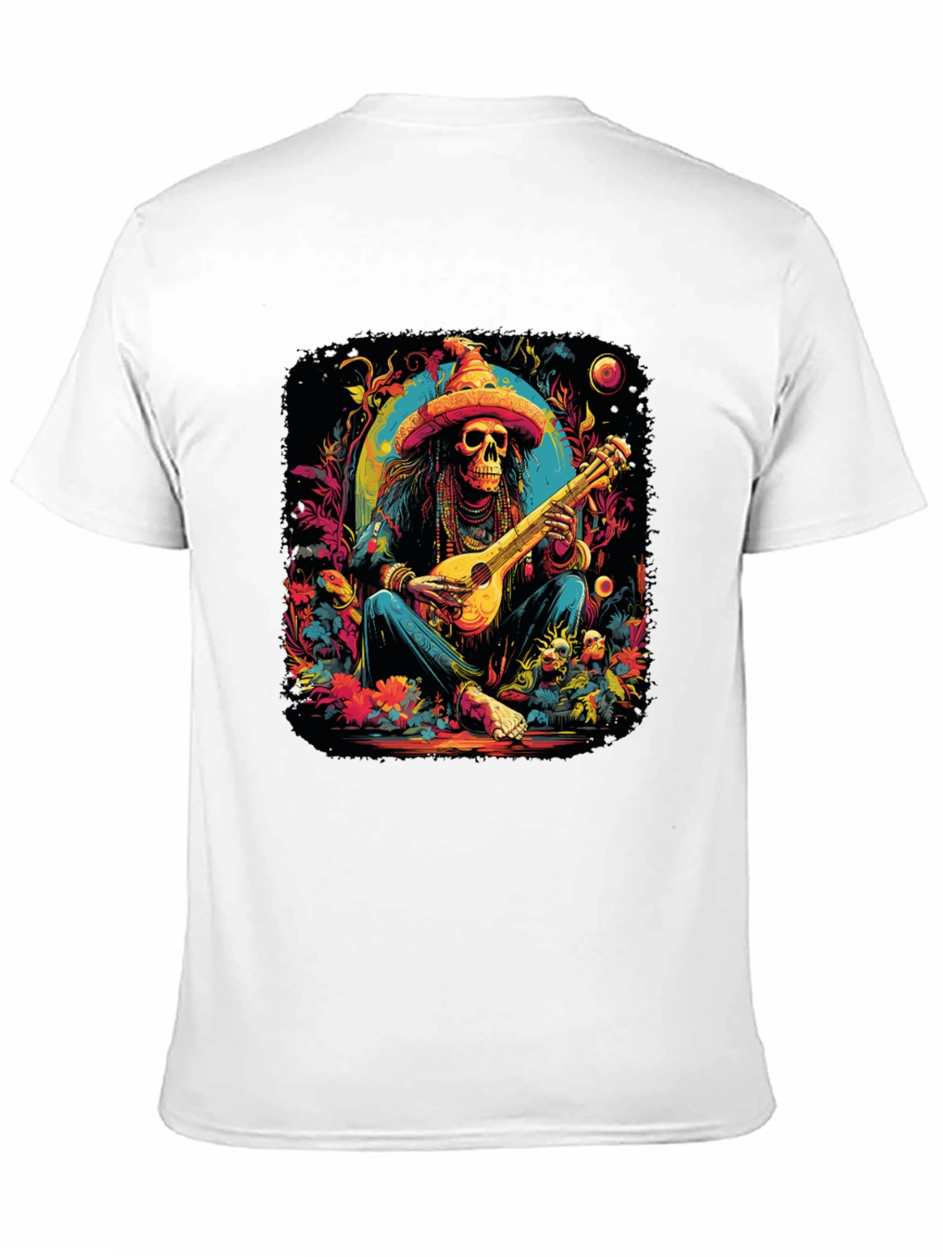 Day of the Dead Skeleton Musician Graphic Tee