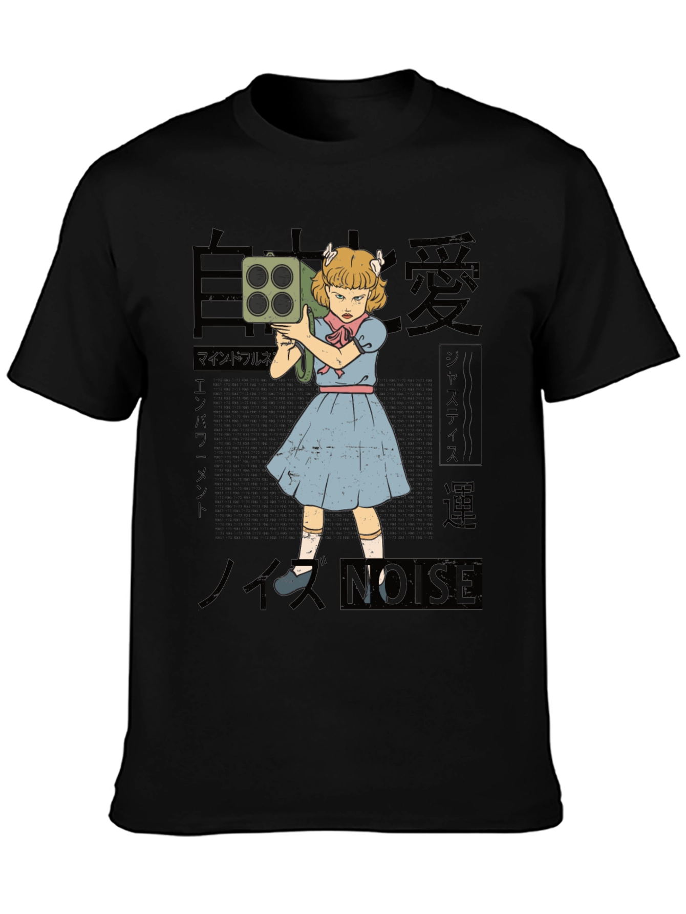Graphic Novelty T-Shirt - Retro Cartoon Girl with Bazooka