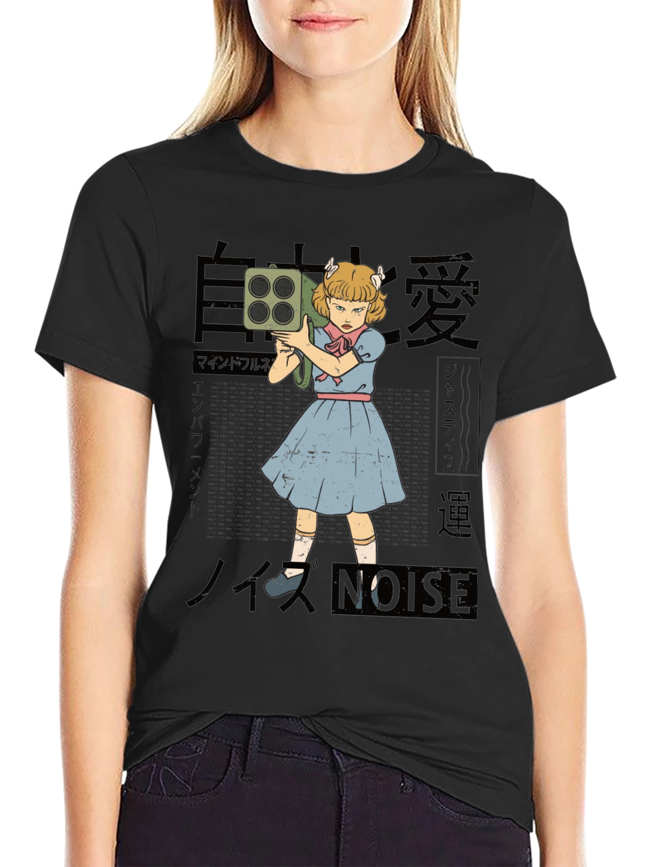 Graphic Novelty T-Shirt - Retro Cartoon Girl with Bazooka