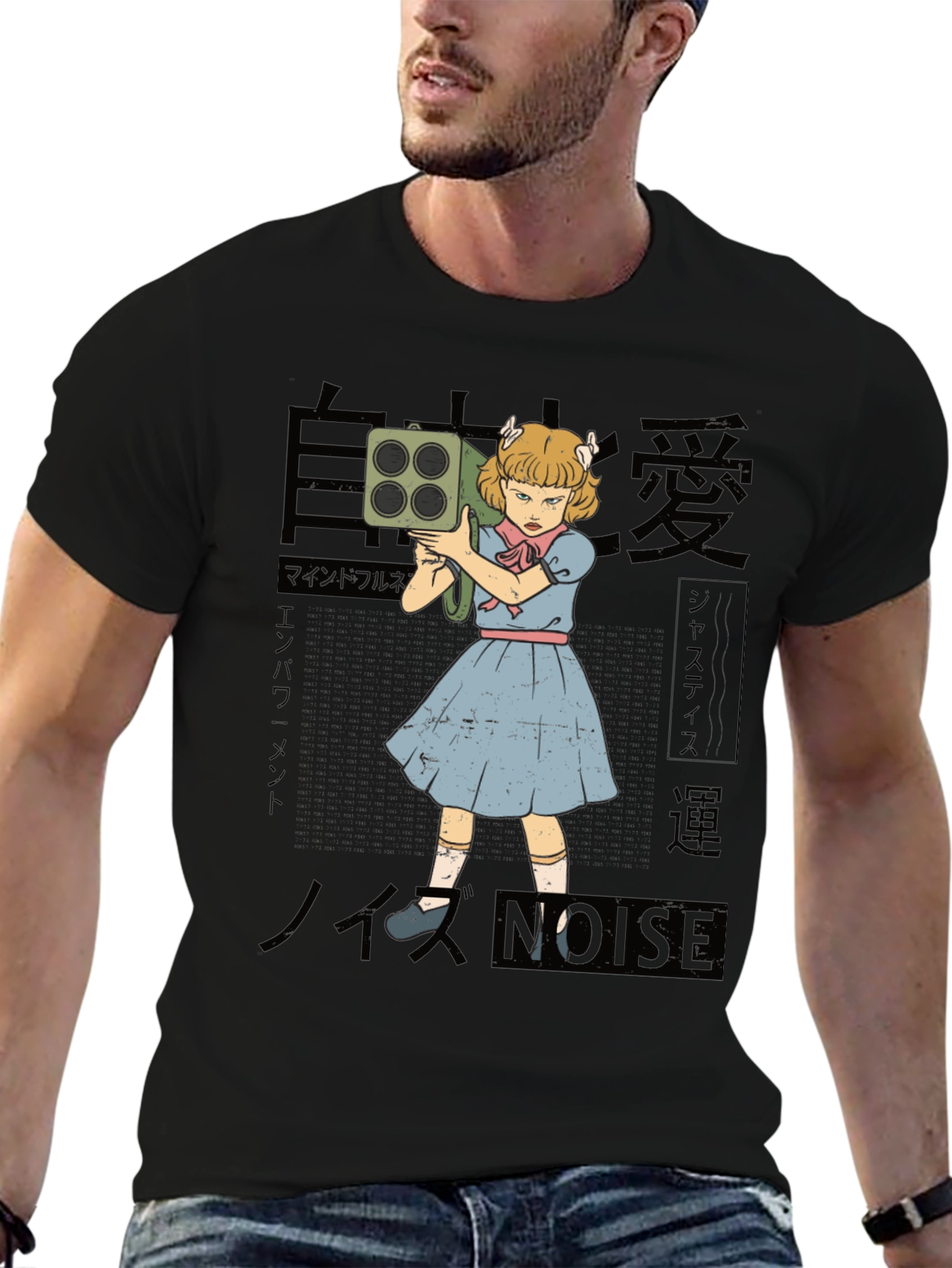 Graphic Novelty T-Shirt - Retro Cartoon Girl with Bazooka