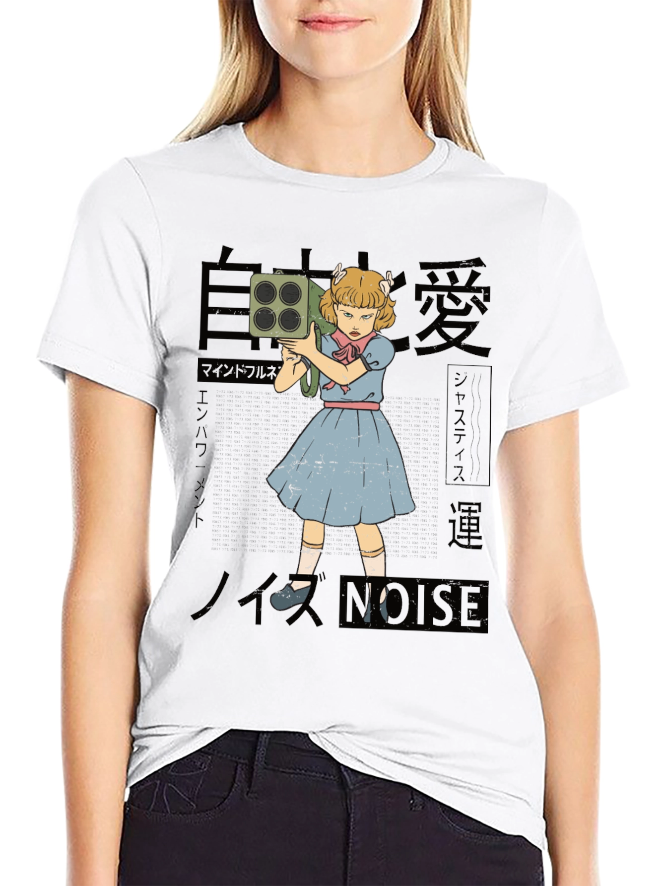 Graphic Novelty T-Shirt - Retro Cartoon Girl with Bazooka