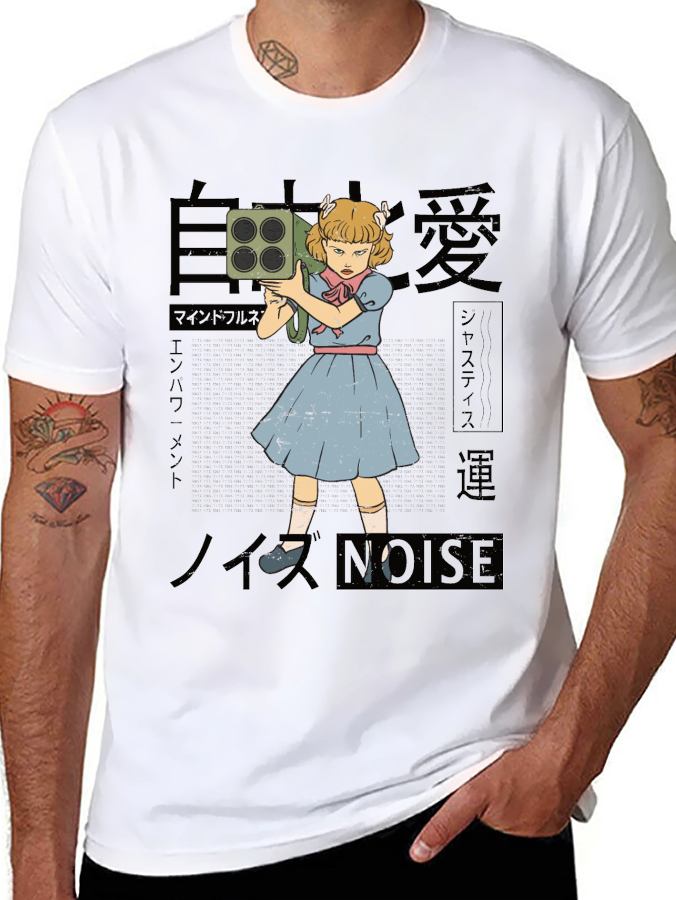 Graphic Novelty T-Shirt - Retro Cartoon Girl with Bazooka