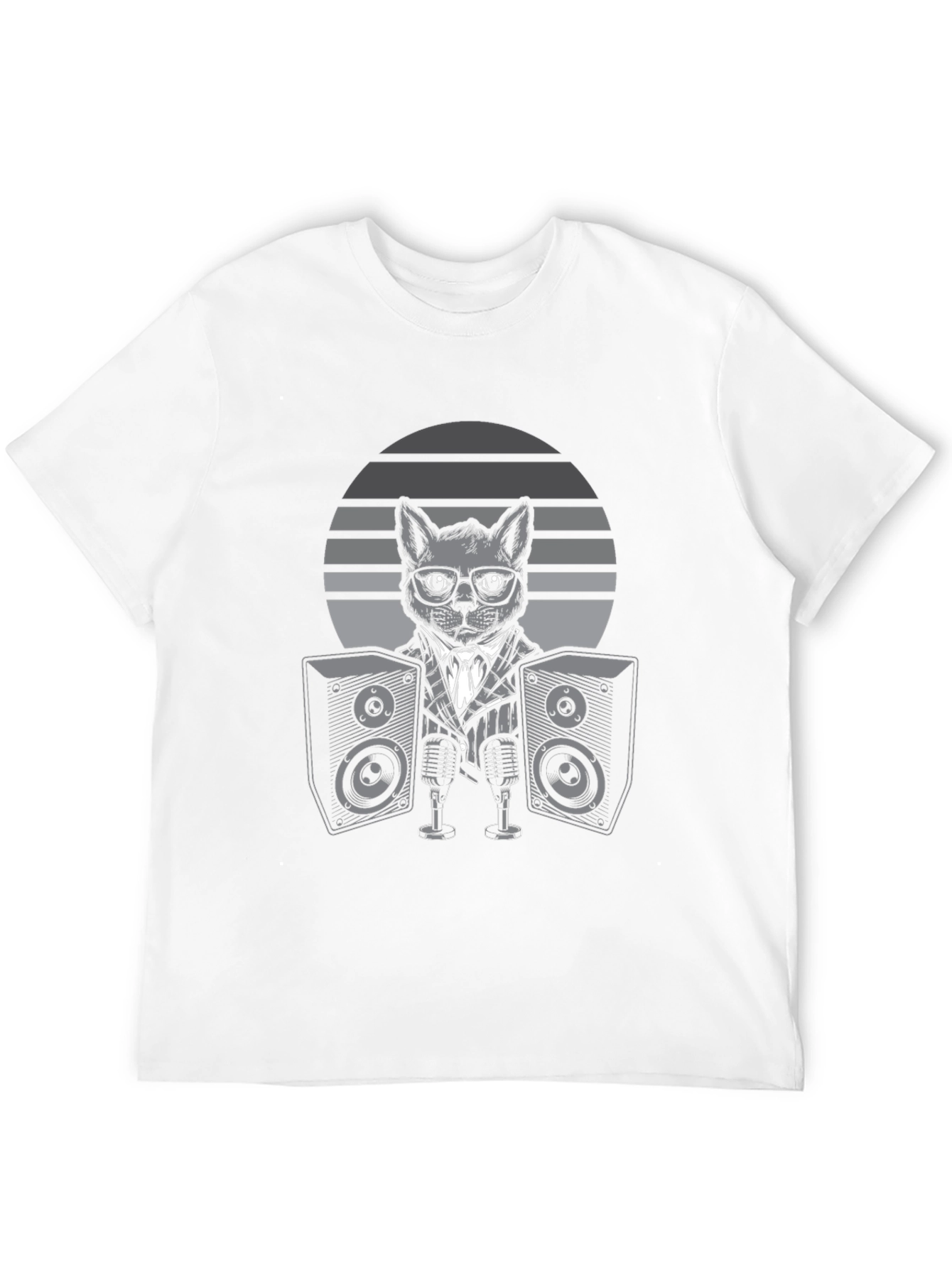 DJ Cat Graphic Tee - Cool Musician T-Shirt