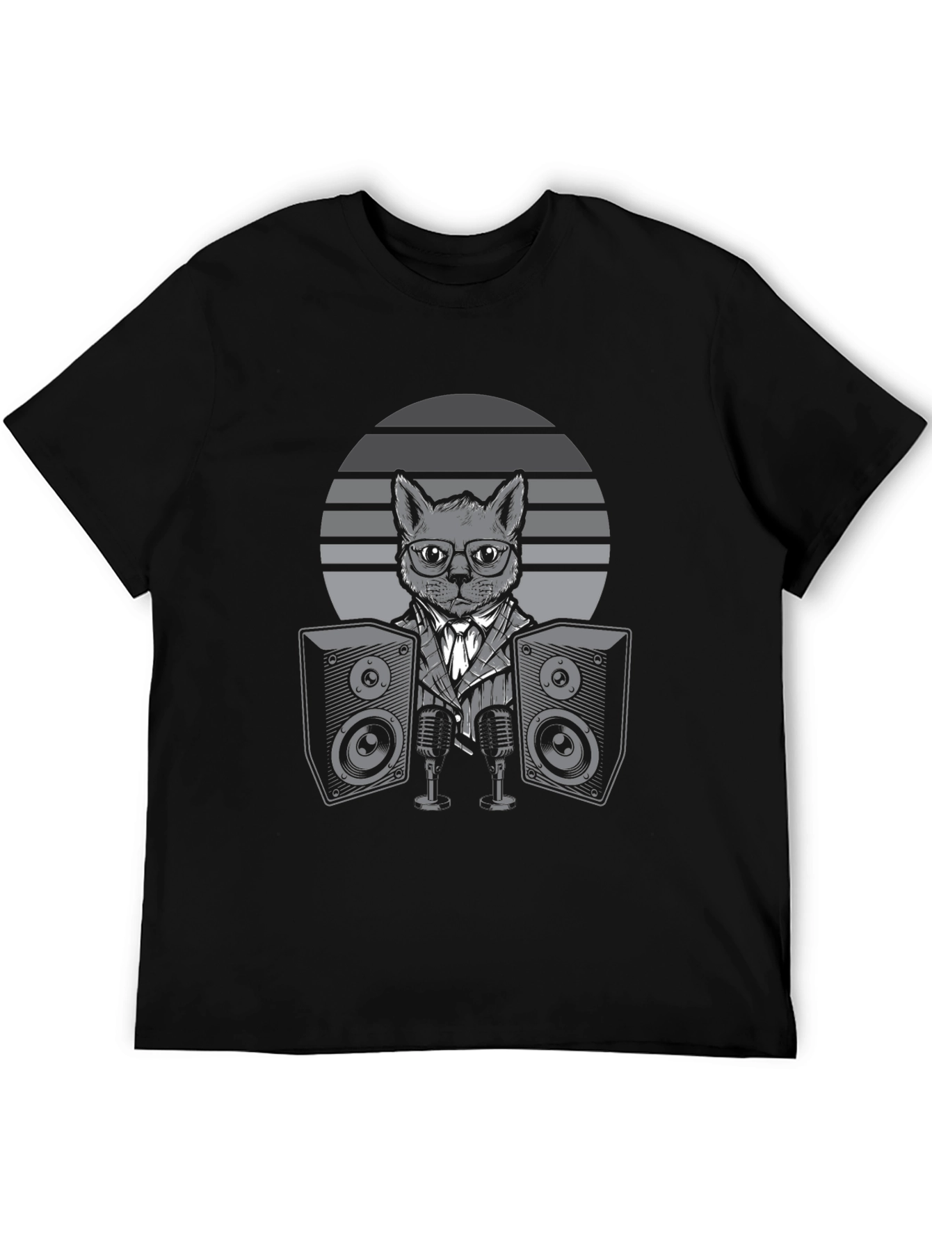 DJ Cat Graphic Tee - Cool Musician T-Shirt