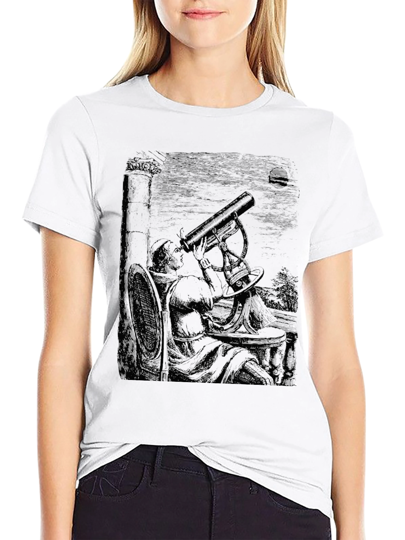 Astronomer Graphic Tee - Black Cotton T-Shirt