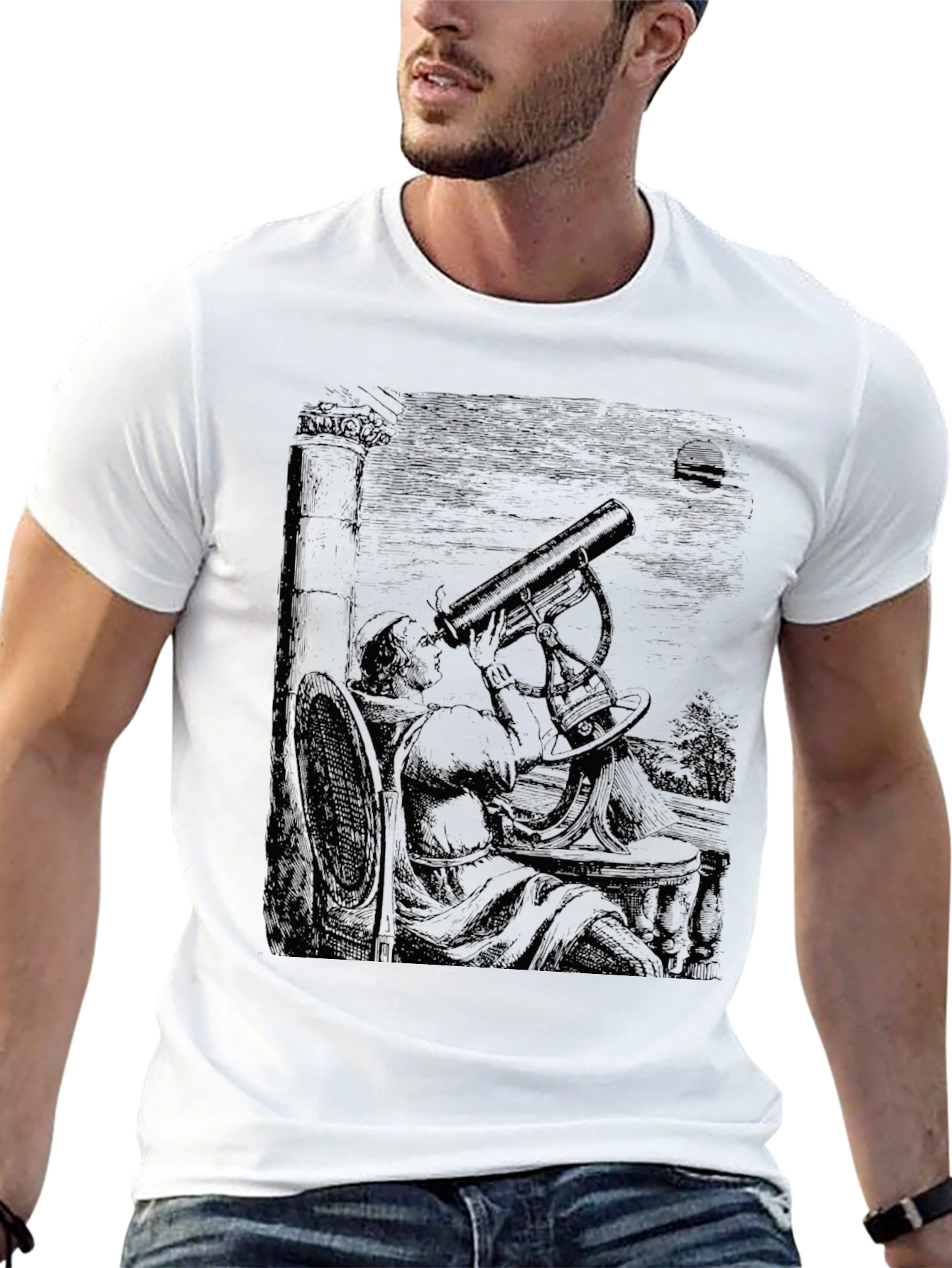 Astronomer Graphic Tee - Black Cotton T-Shirt