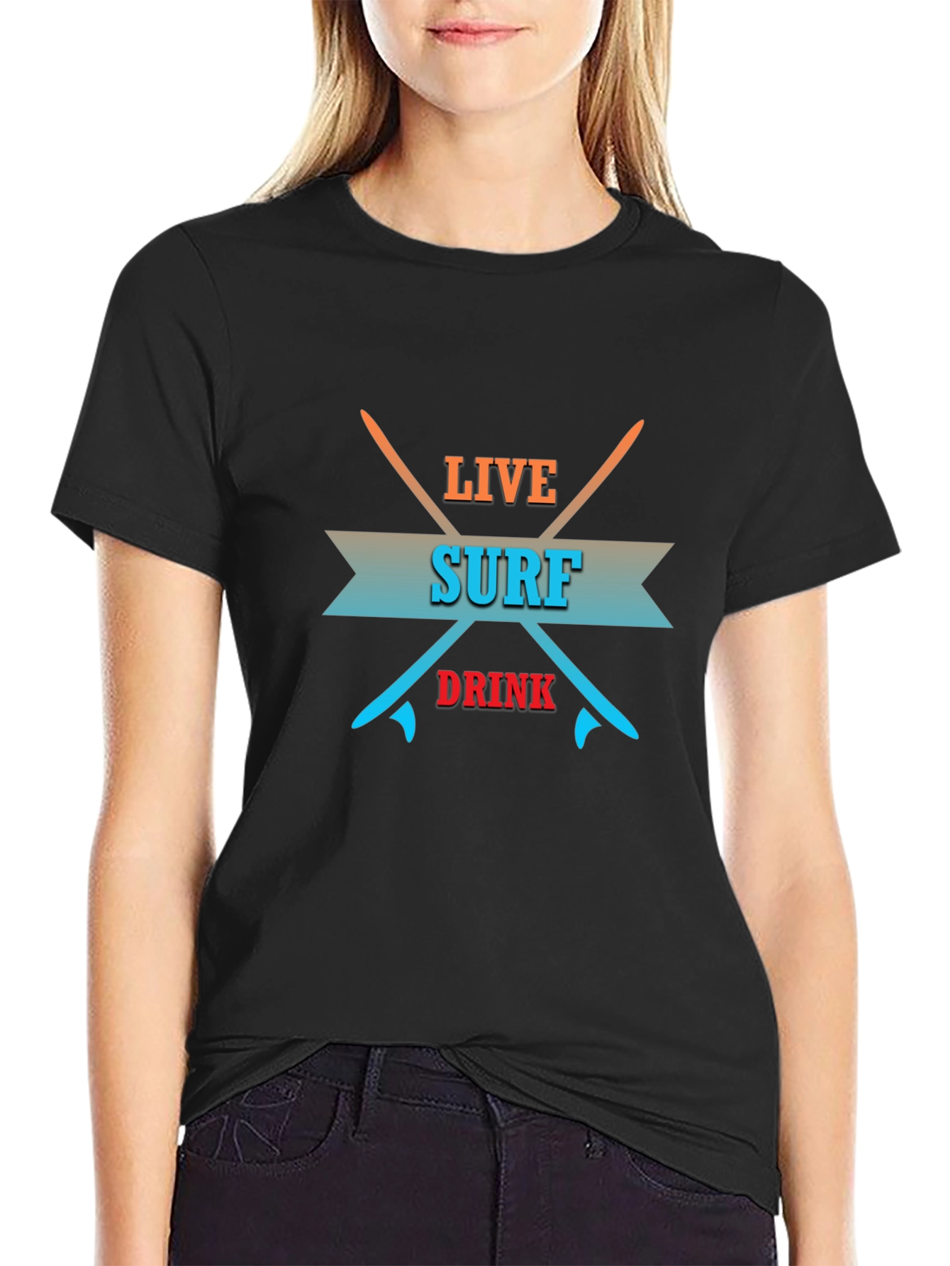 Live Surf Drink Graphic T-Shirt