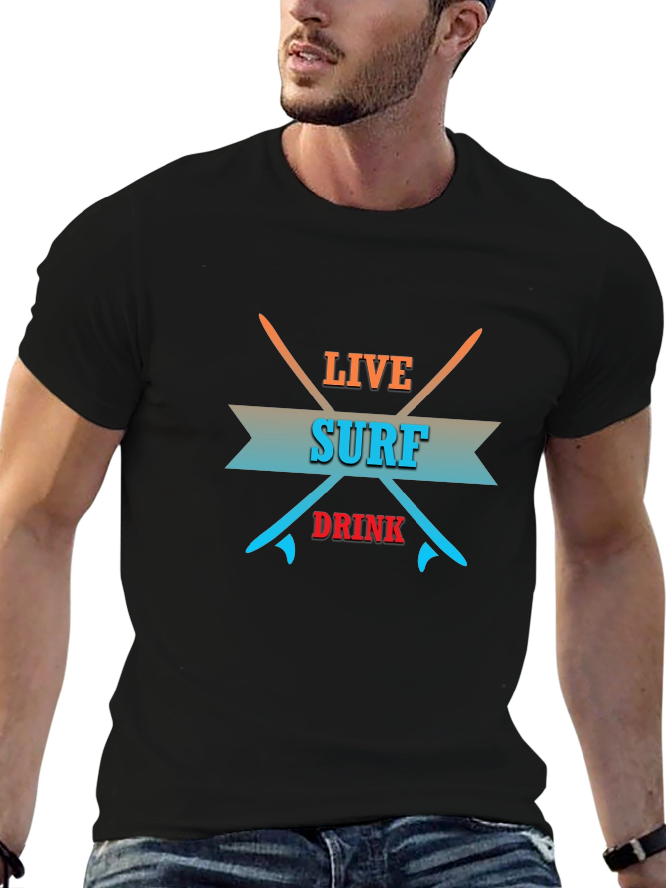 Live Surf Drink Graphic T-Shirt