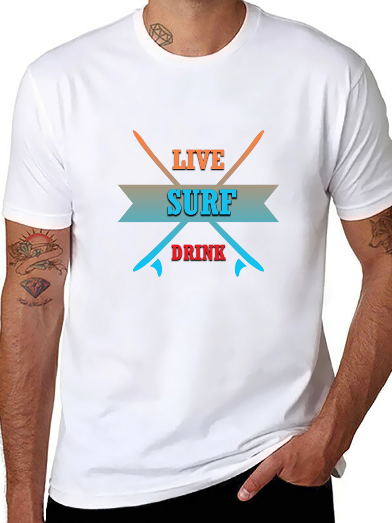 Live Surf Drink Graphic T-Shirt