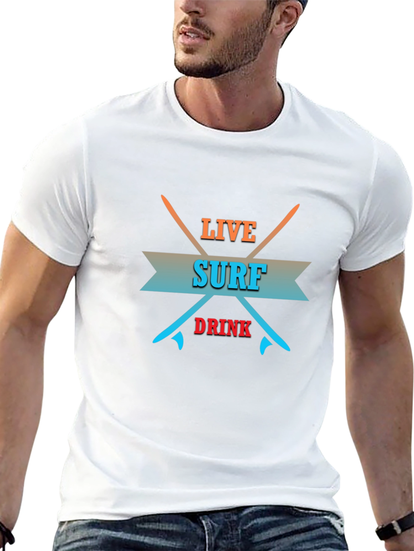 Live Surf Drink Graphic T-Shirt