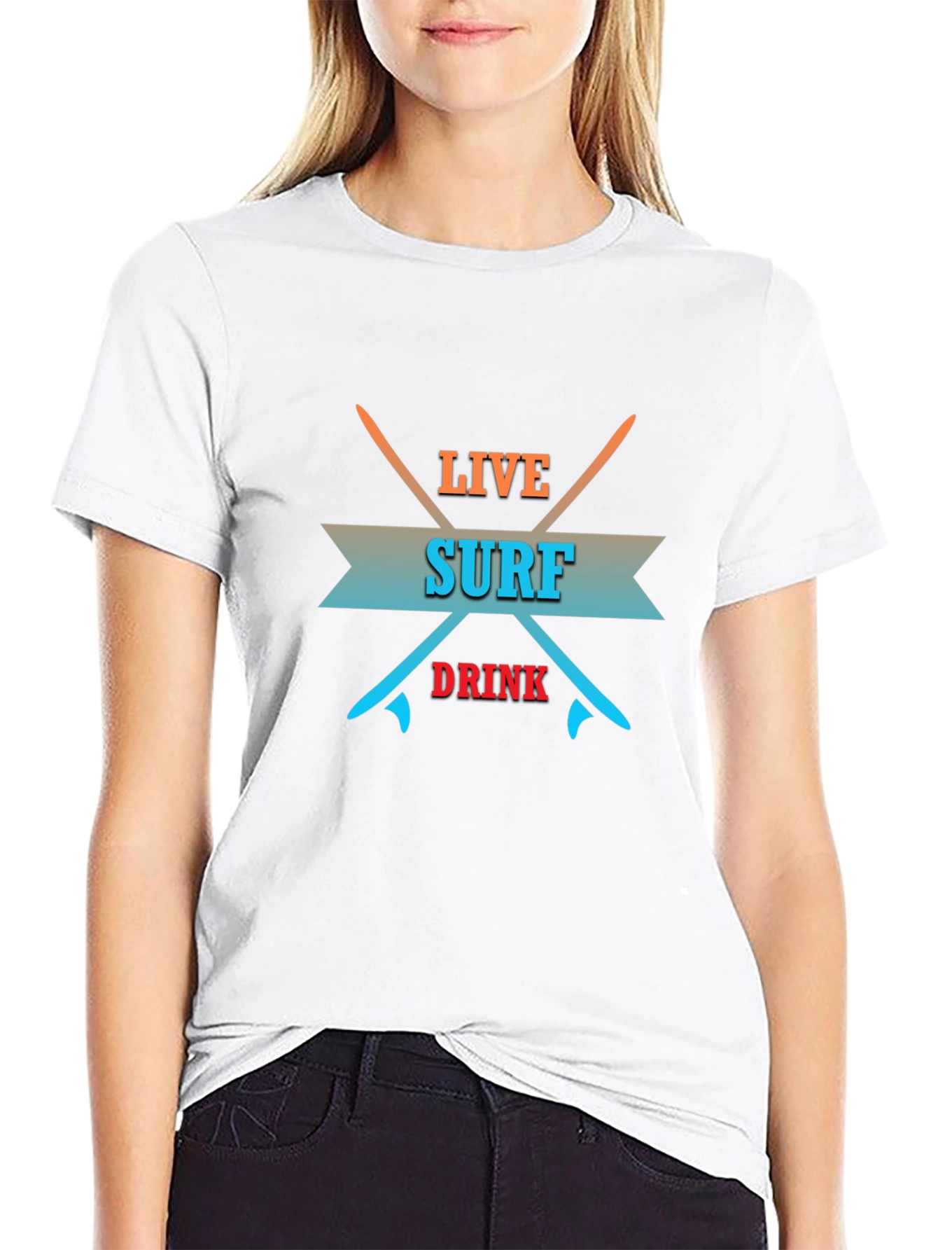 Live Surf Drink Graphic T-Shirt