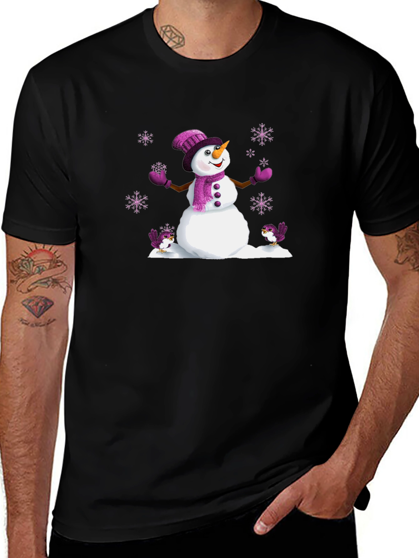Festive Winter Snowman Graphic Tee