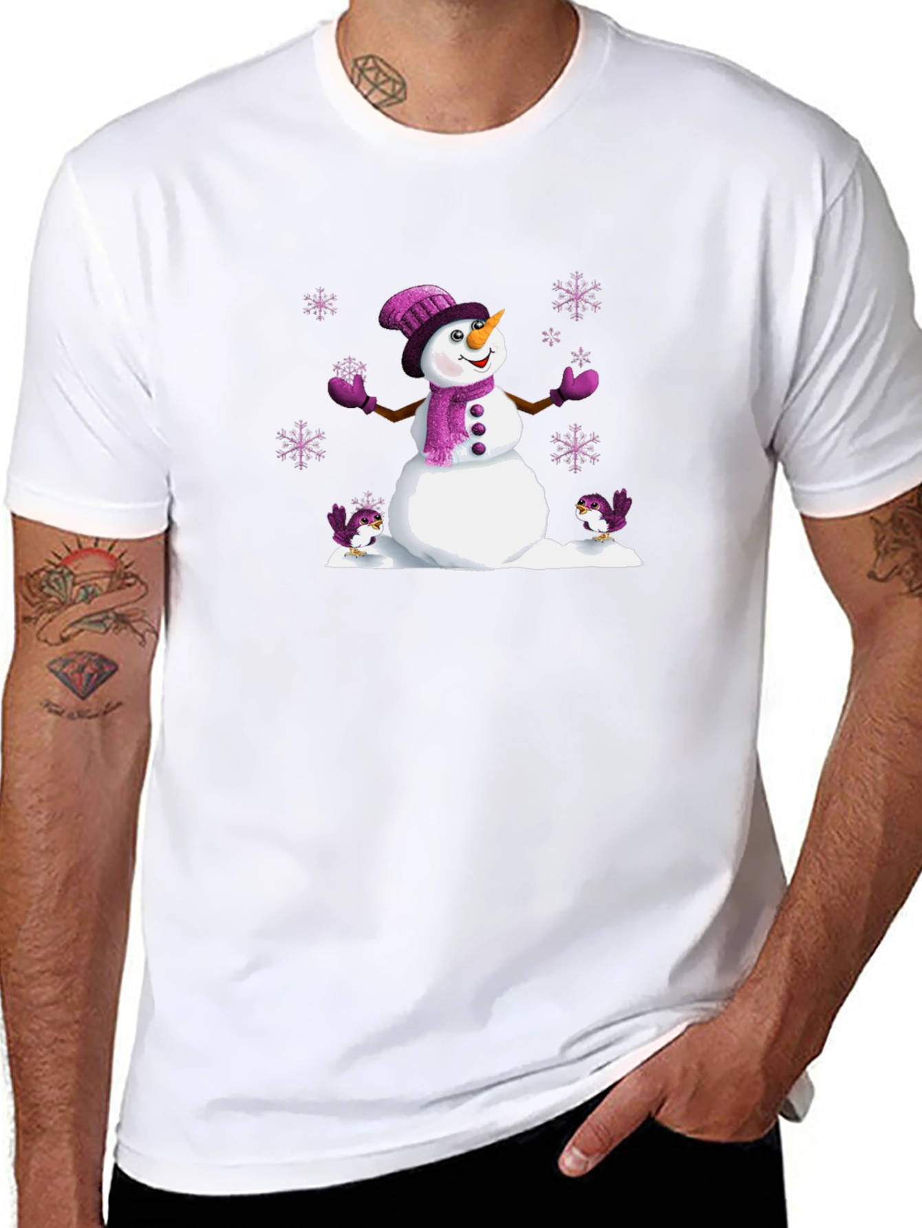 Festive Winter Snowman Graphic Tee