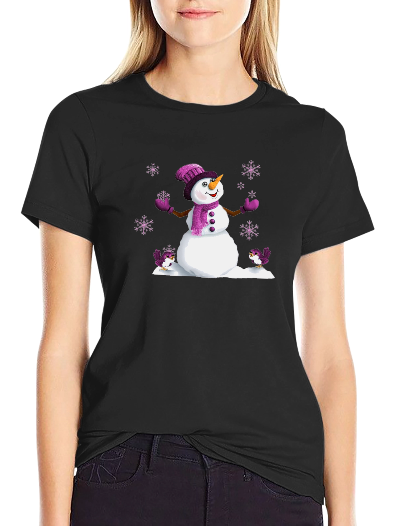 Festive Winter Snowman Graphic Tee