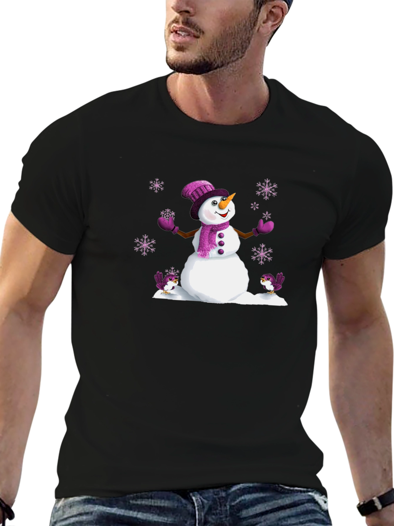 Festive Winter Snowman Graphic Tee