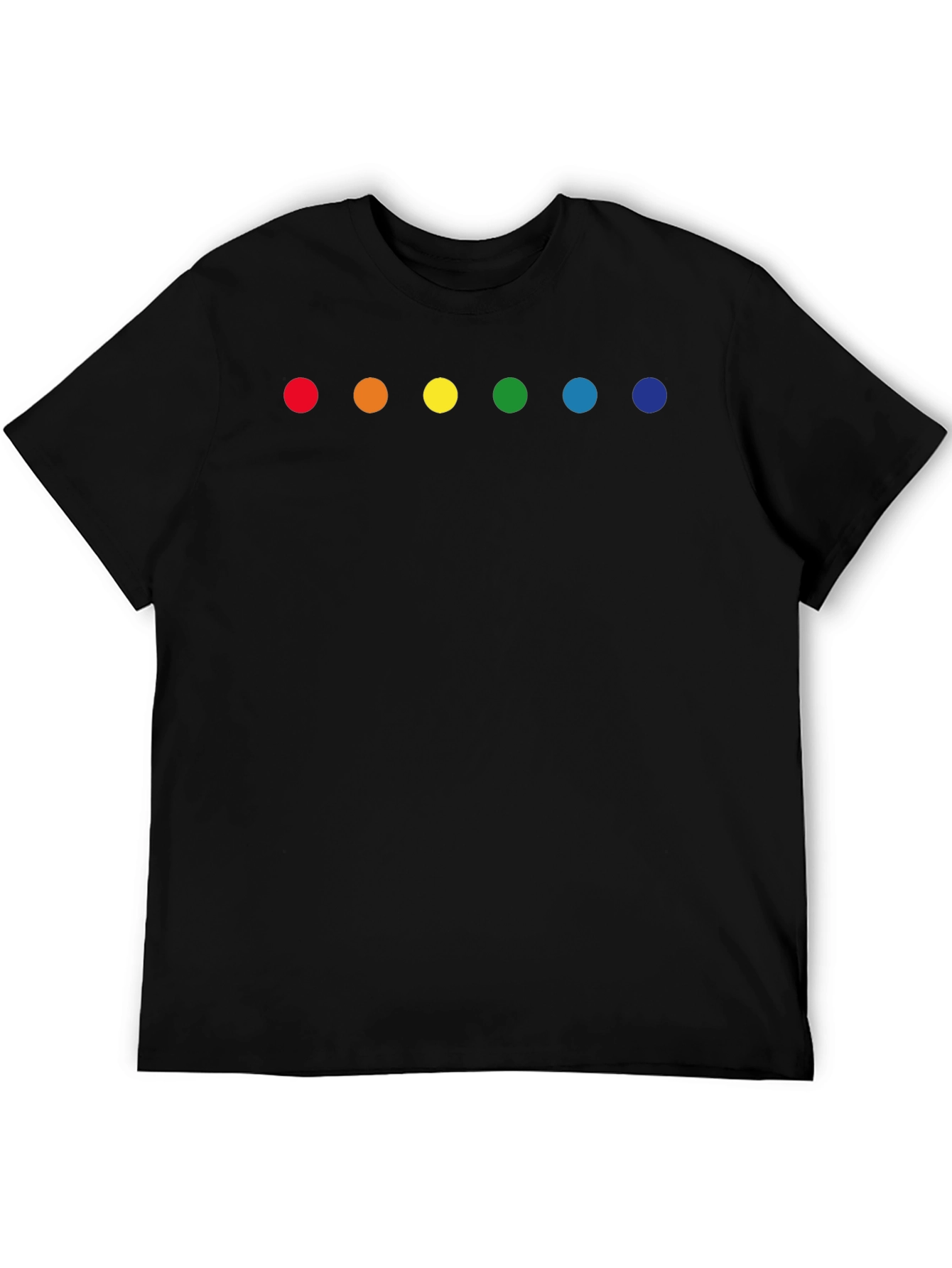 Rainbow Dot Graphic Tee - Black Crew Neck
