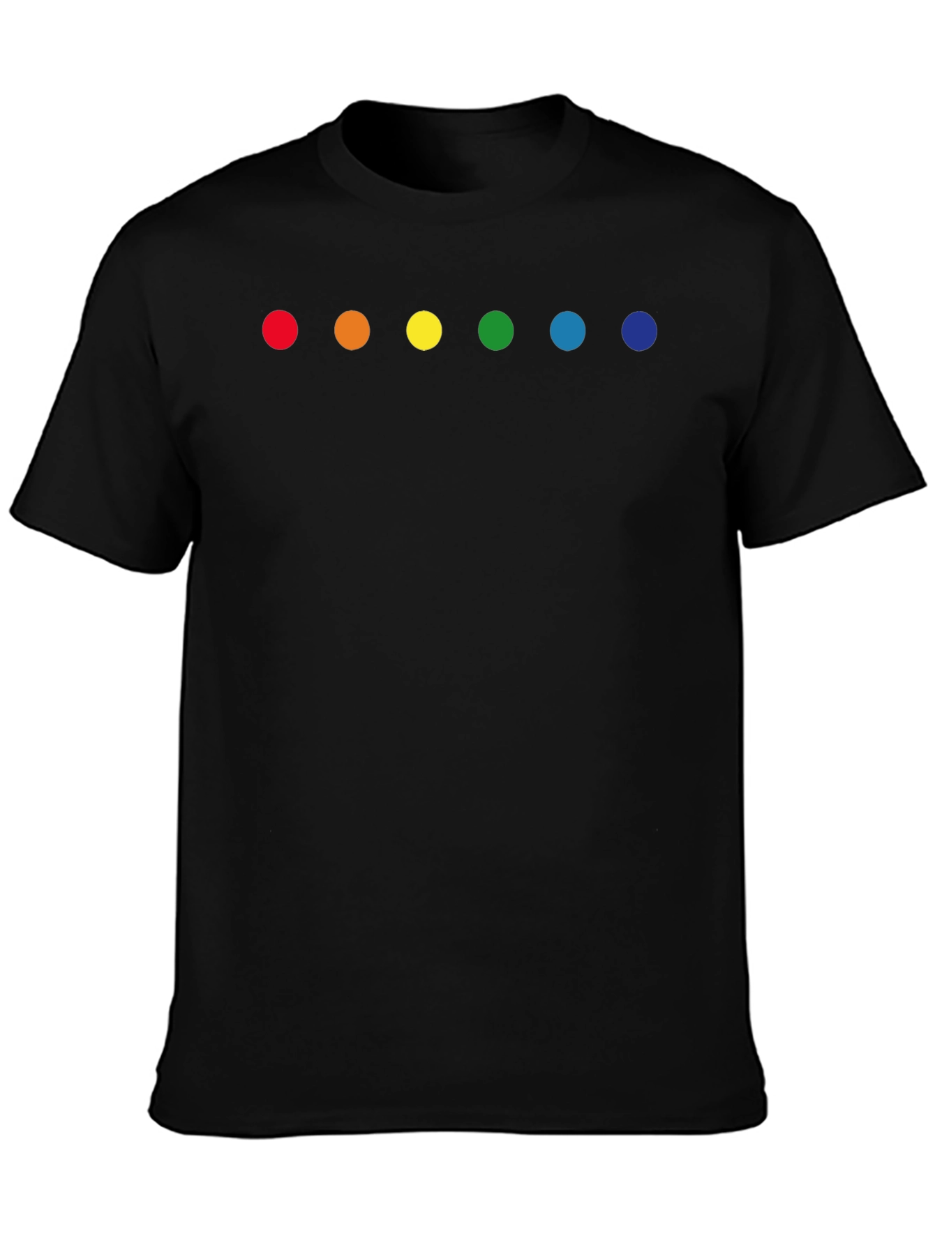 Rainbow Dot Graphic Tee - Black Crew Neck