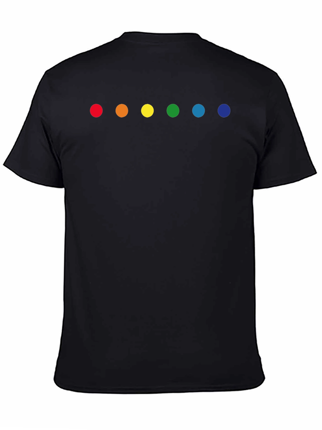 Rainbow Dot Graphic Tee - Black Crew Neck